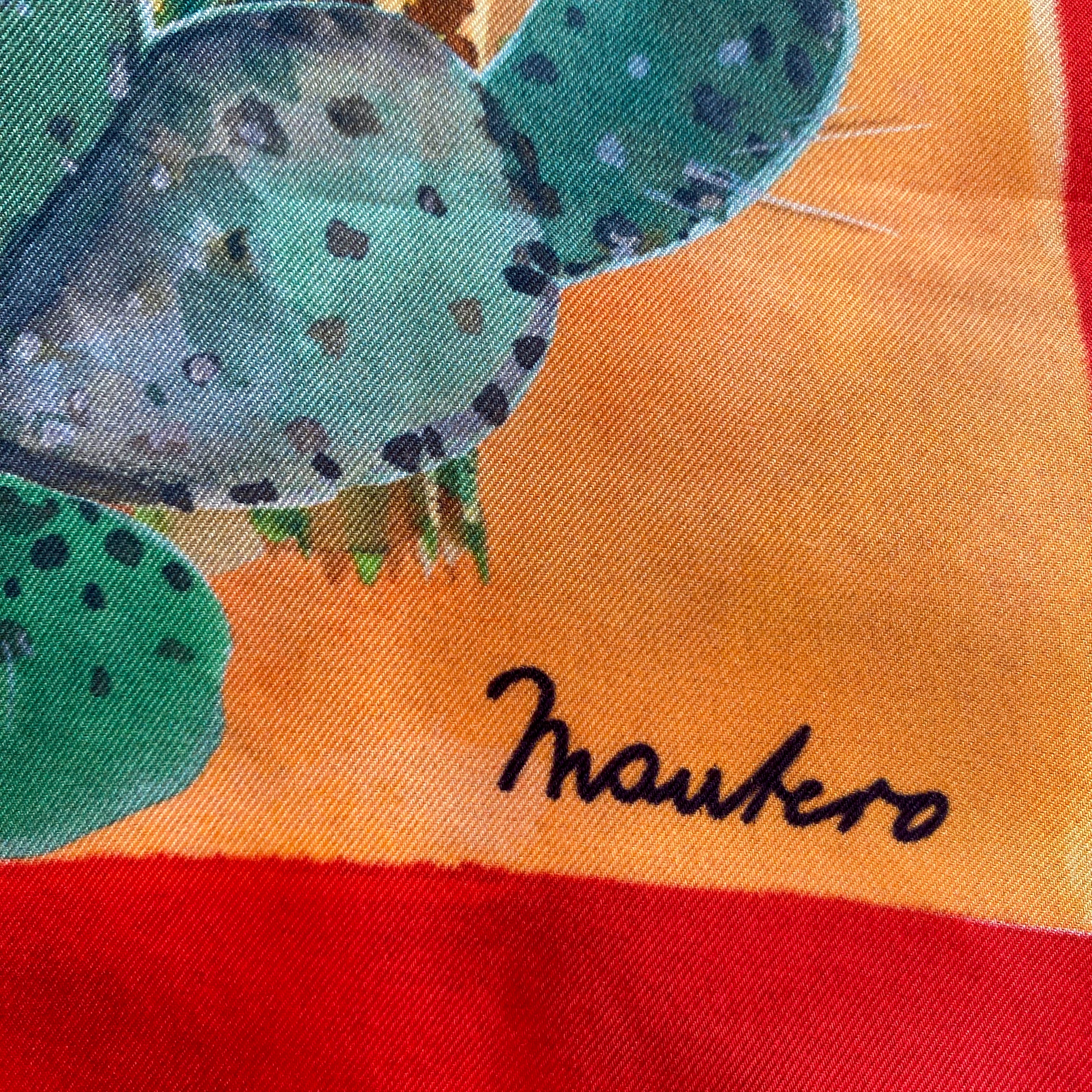 Unworn Mantero Cactus Silk Scarf