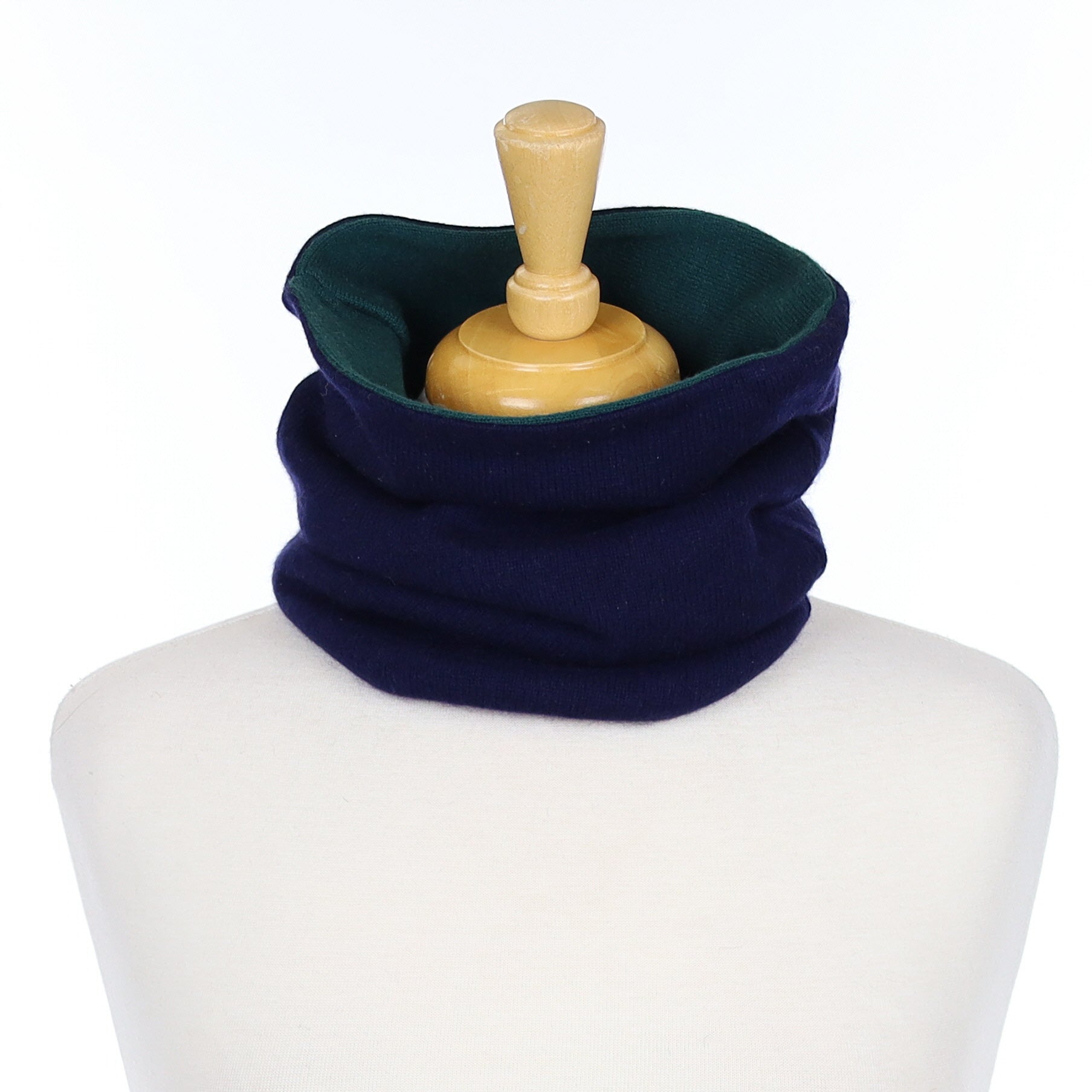 Forest Green and French Navy Luxury Double Layered Snood