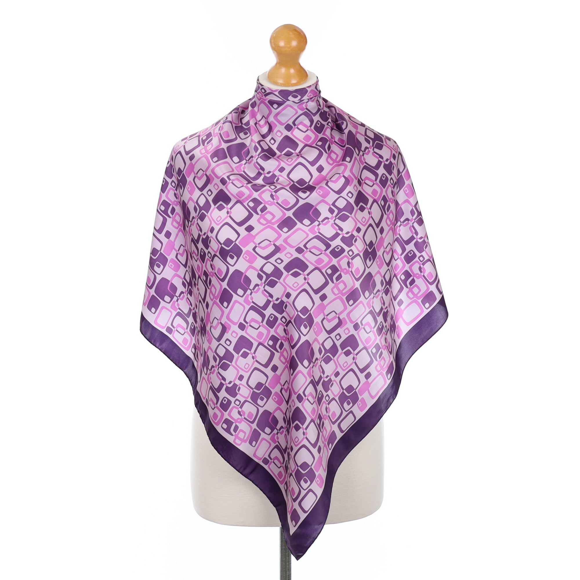 Italian Frangi Purple Silk Scarf