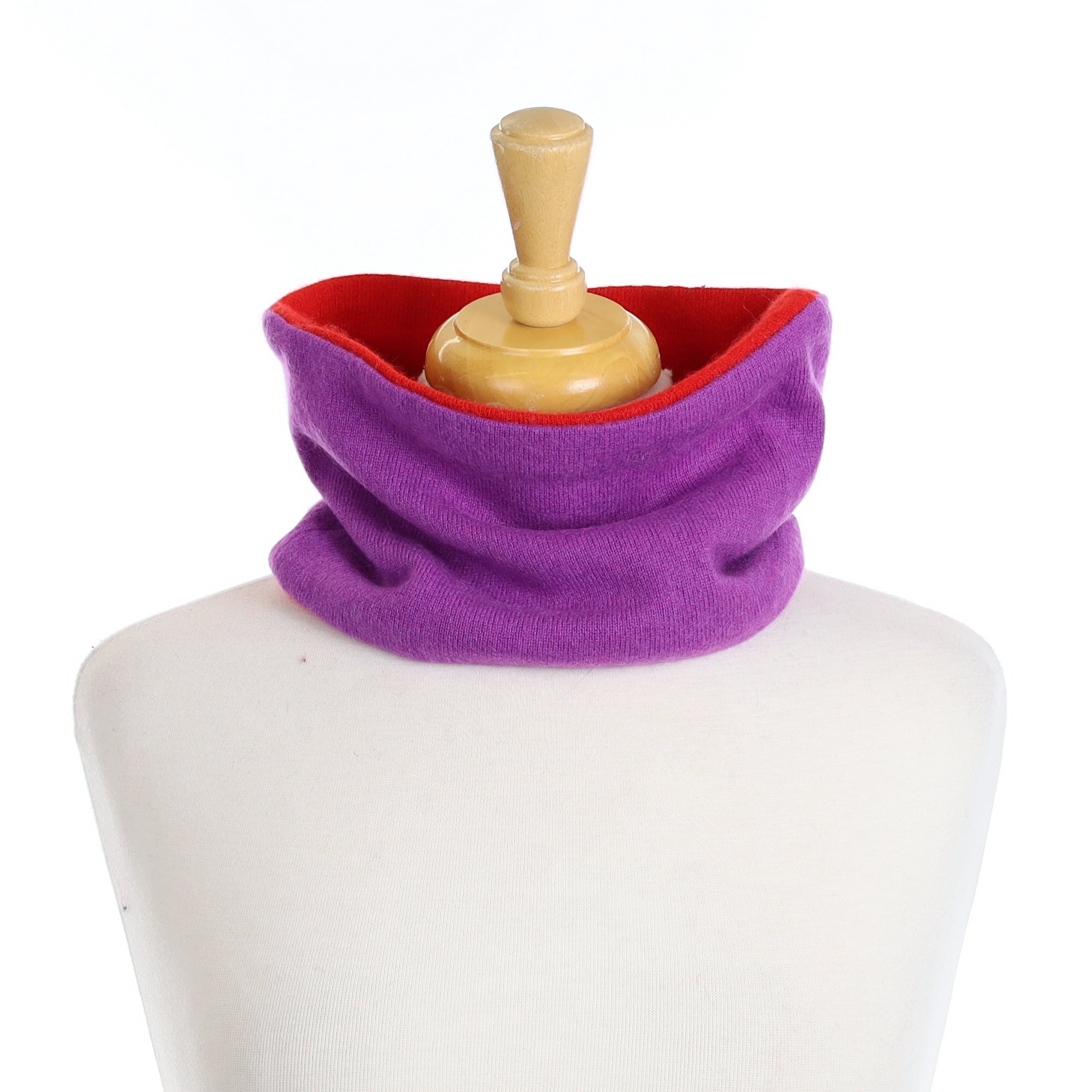 Tomato Red and Purple Neck Warmer