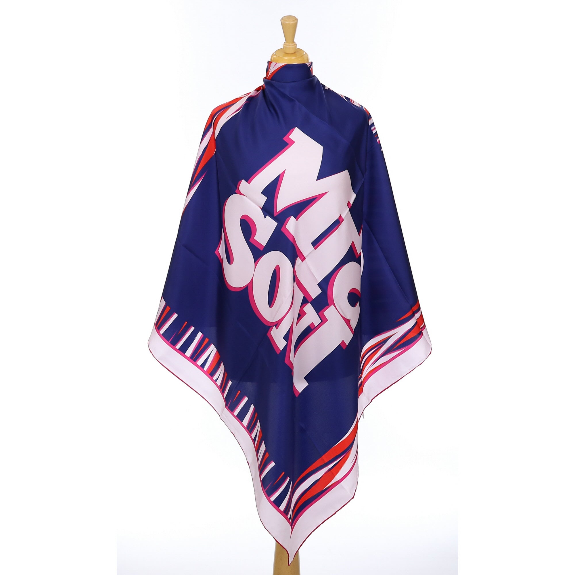 Missoni Navy Logo Design Silk Scarf