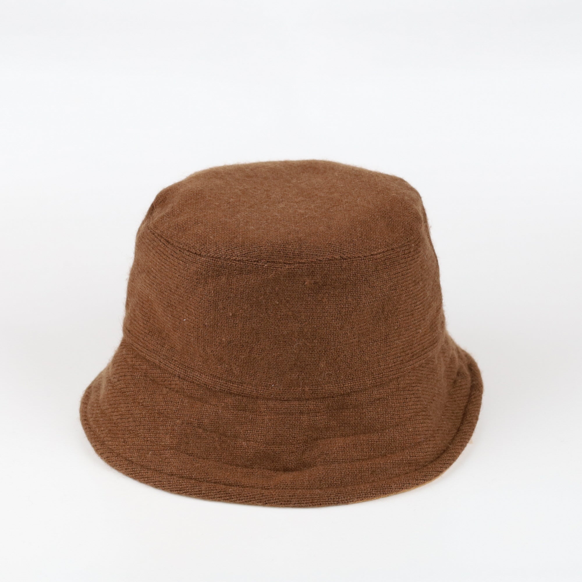 Cinnamon Brown Cashmere Reversible Bucket Hat Small