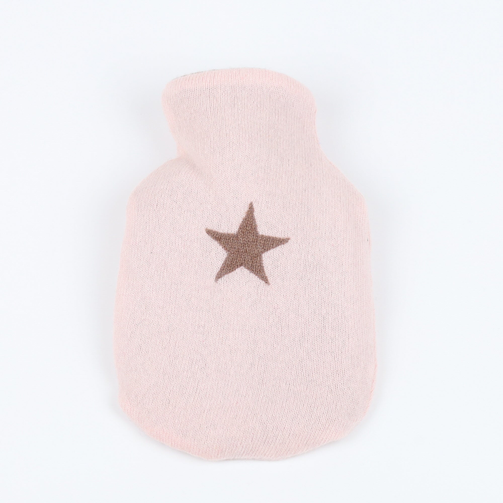 Ice Pink and Mocha Small Cashmere Hot Water Bottle