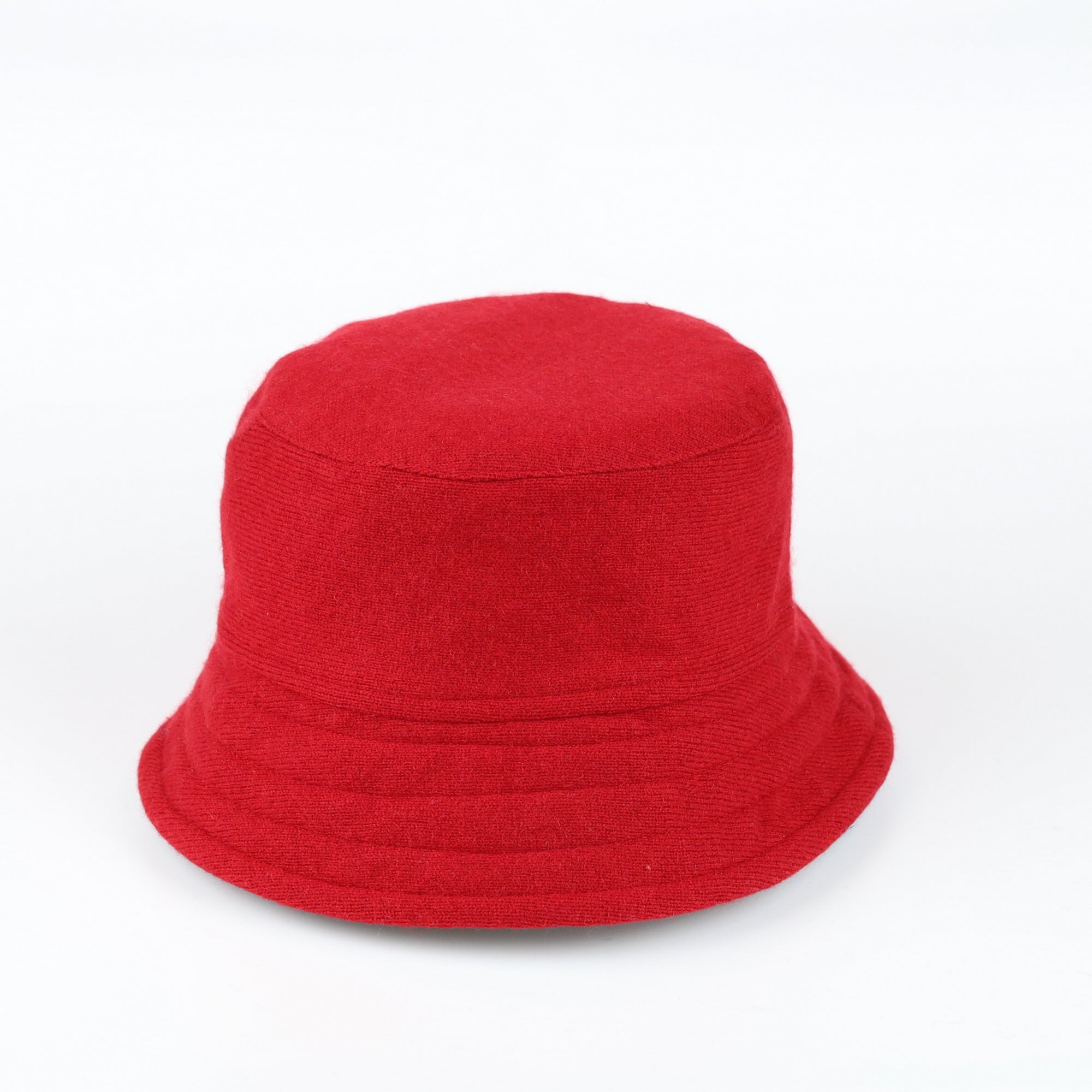 Crimson Red Reversible Cashmere Bucket Hat Small