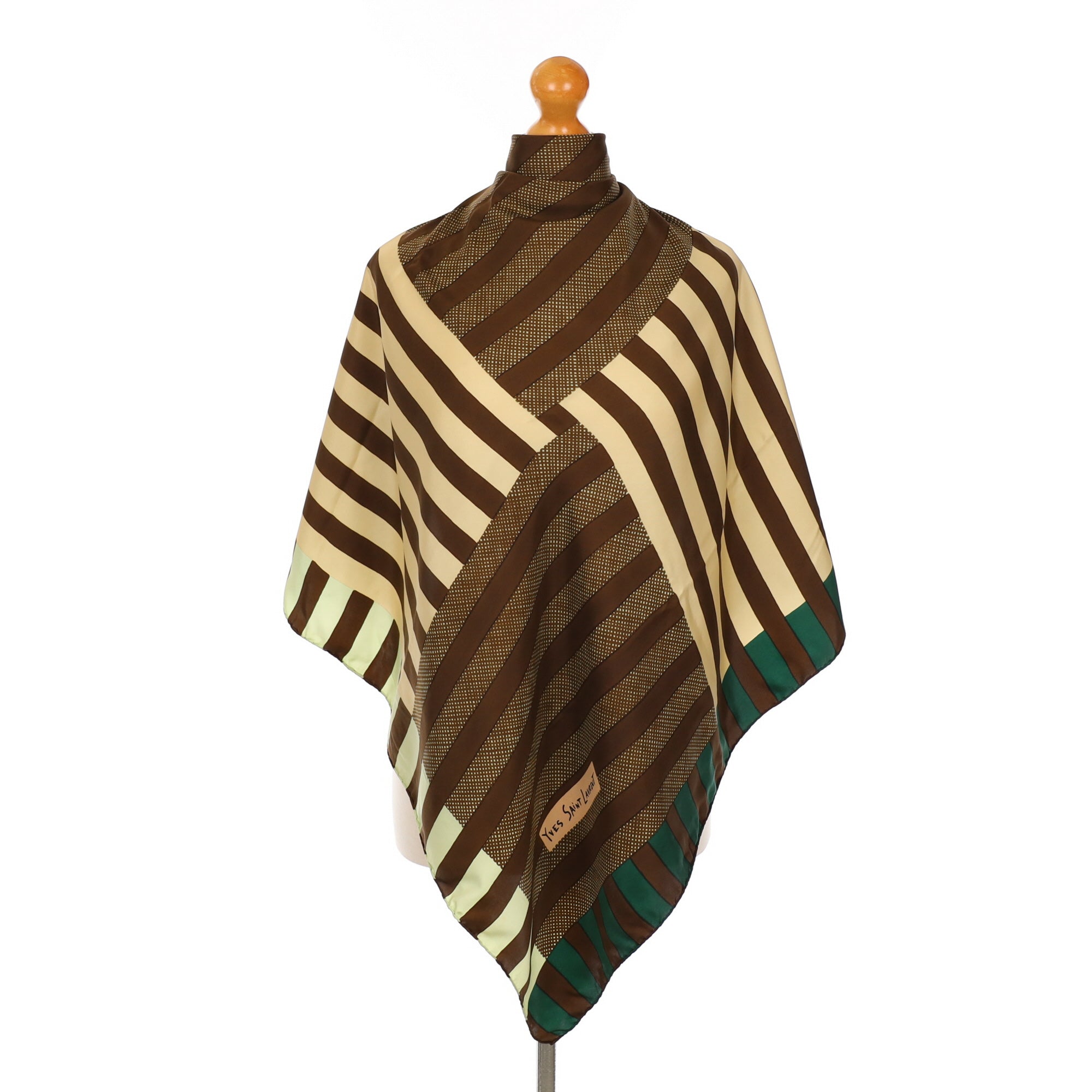 Yves Saint Laurent Block Striped Designer Silk Scarf