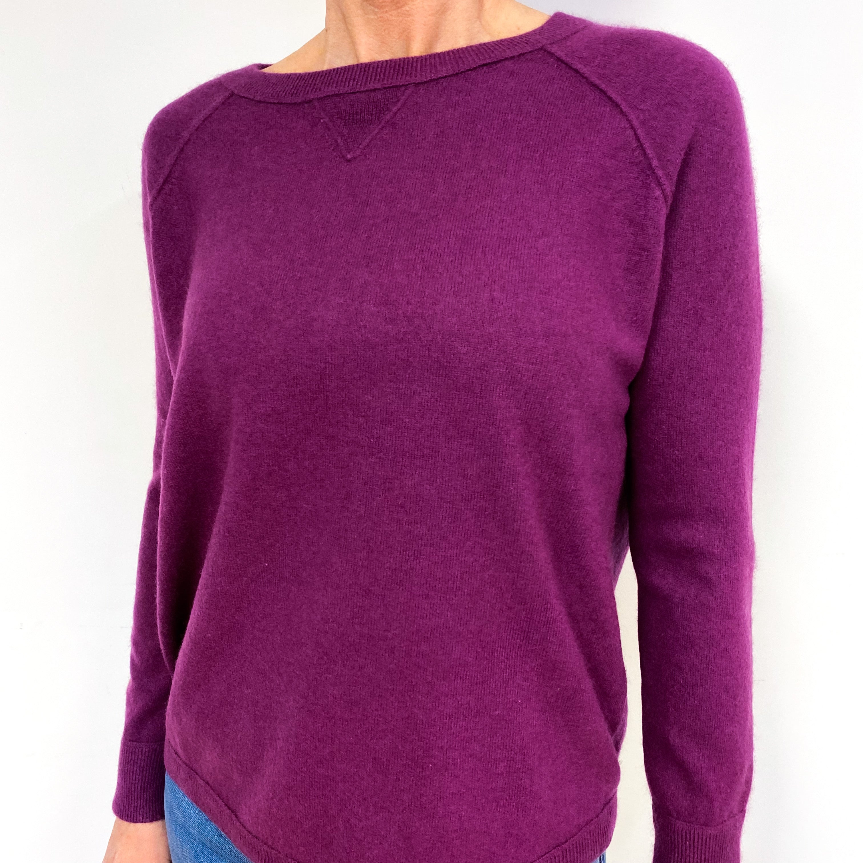 Viola Purple Cashmere Crew Neck Jumper Medium