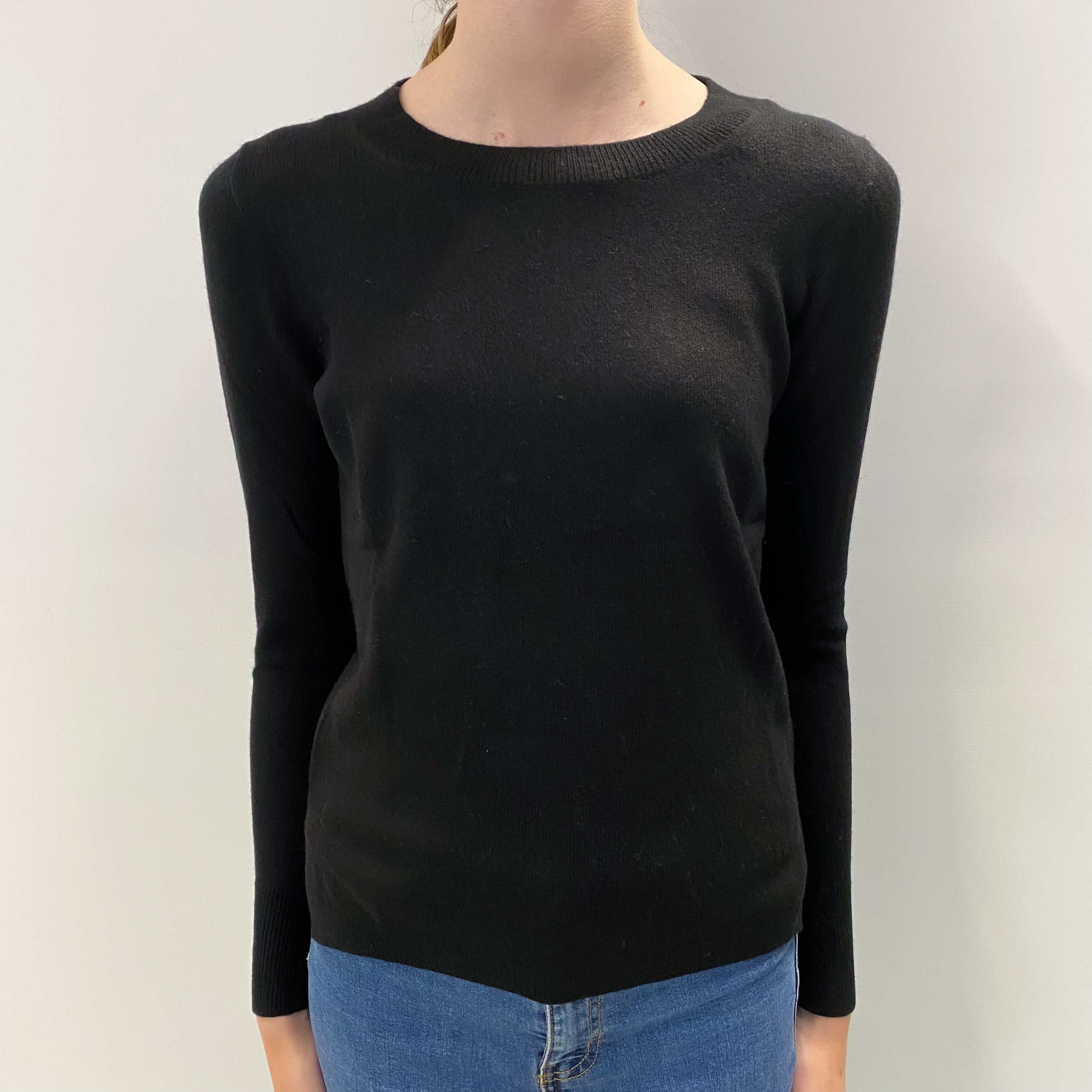 Black Cashmere Crew Neck Jumper Extra Small