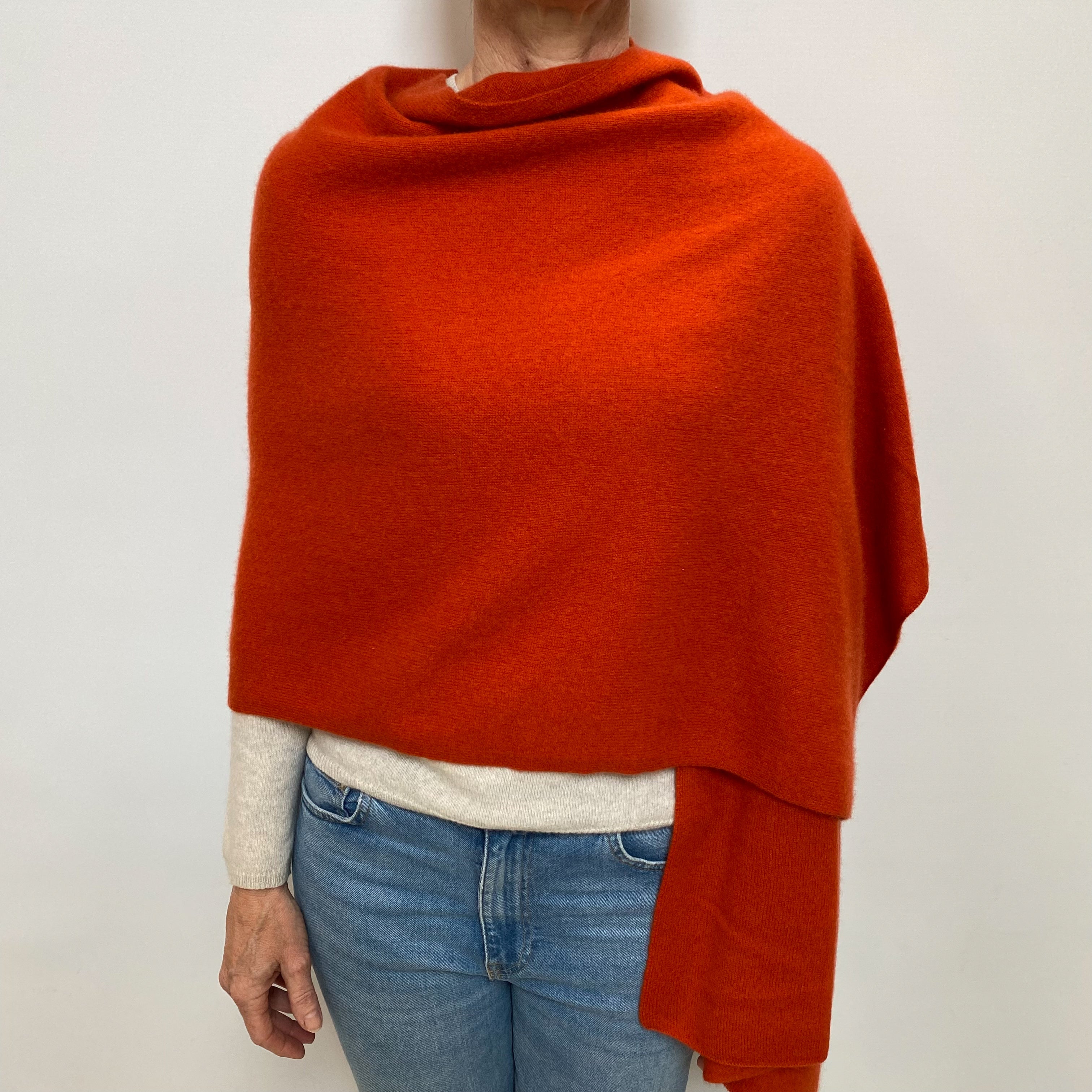 Brand New Burnt Orange Recycled Cashmere Wrap DISPATCHED W/C 21ST OCTOBER