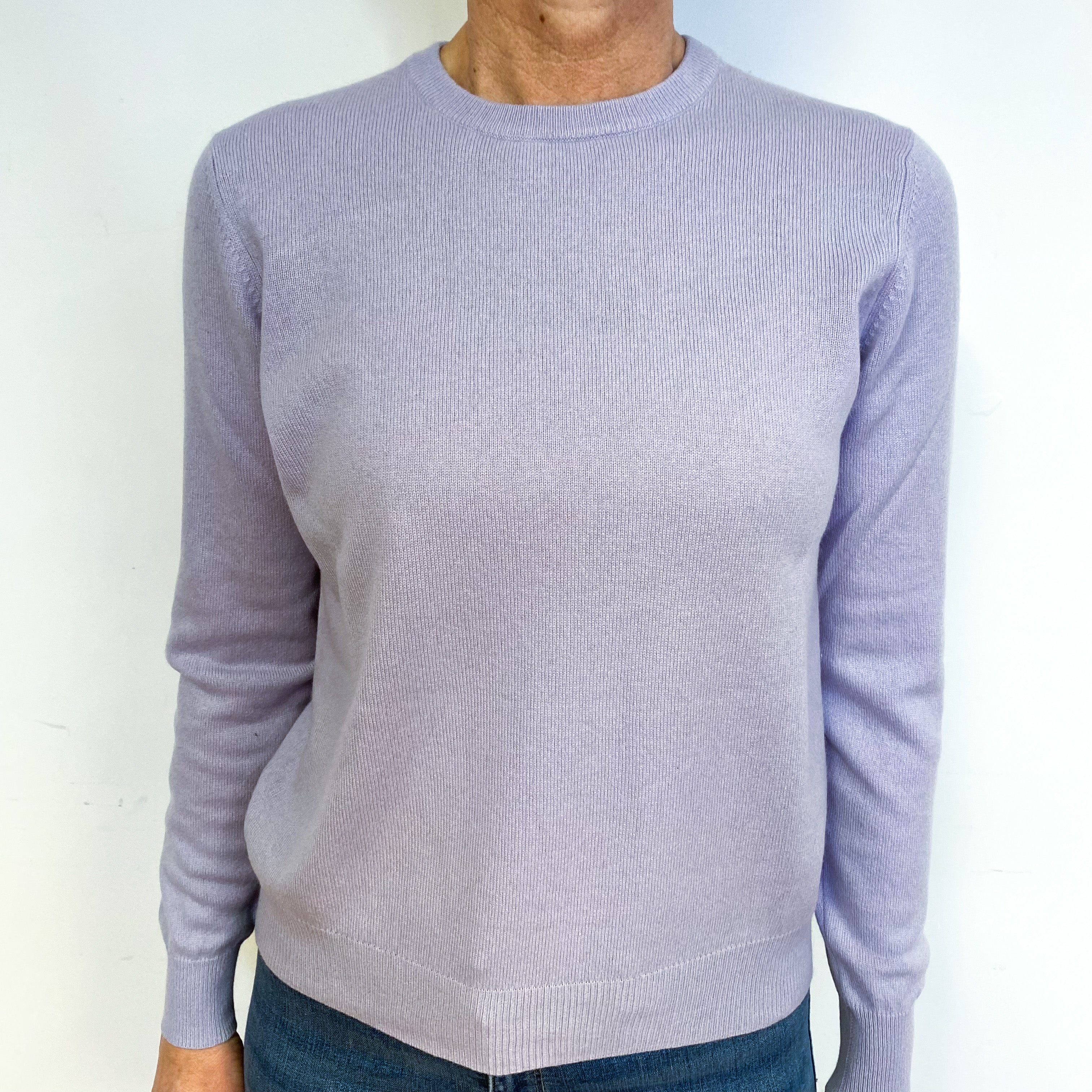 Pale Lavender Cashmere Crew Neck Jumper Medium