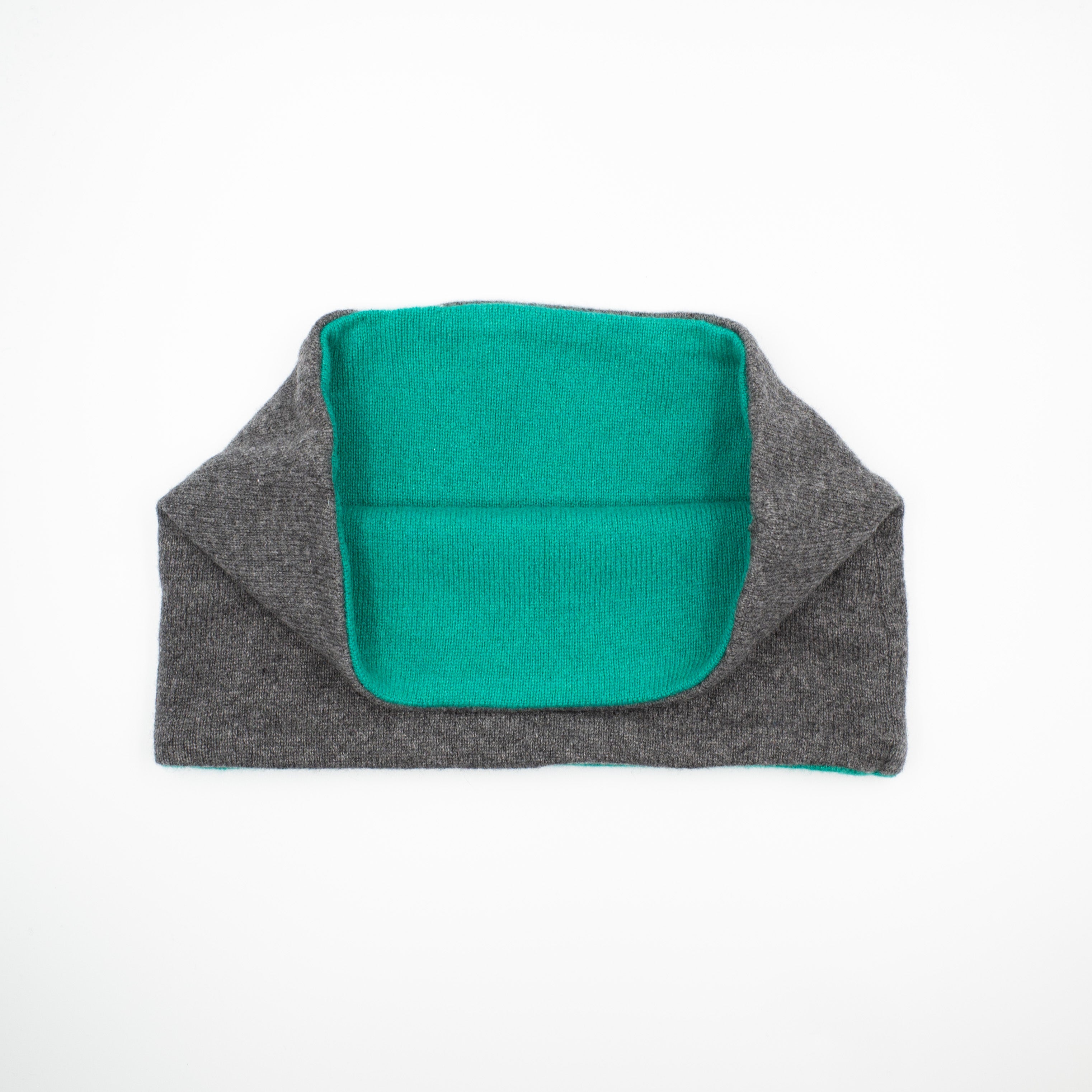 Slate Grey and Emerald Green Neck Warmer