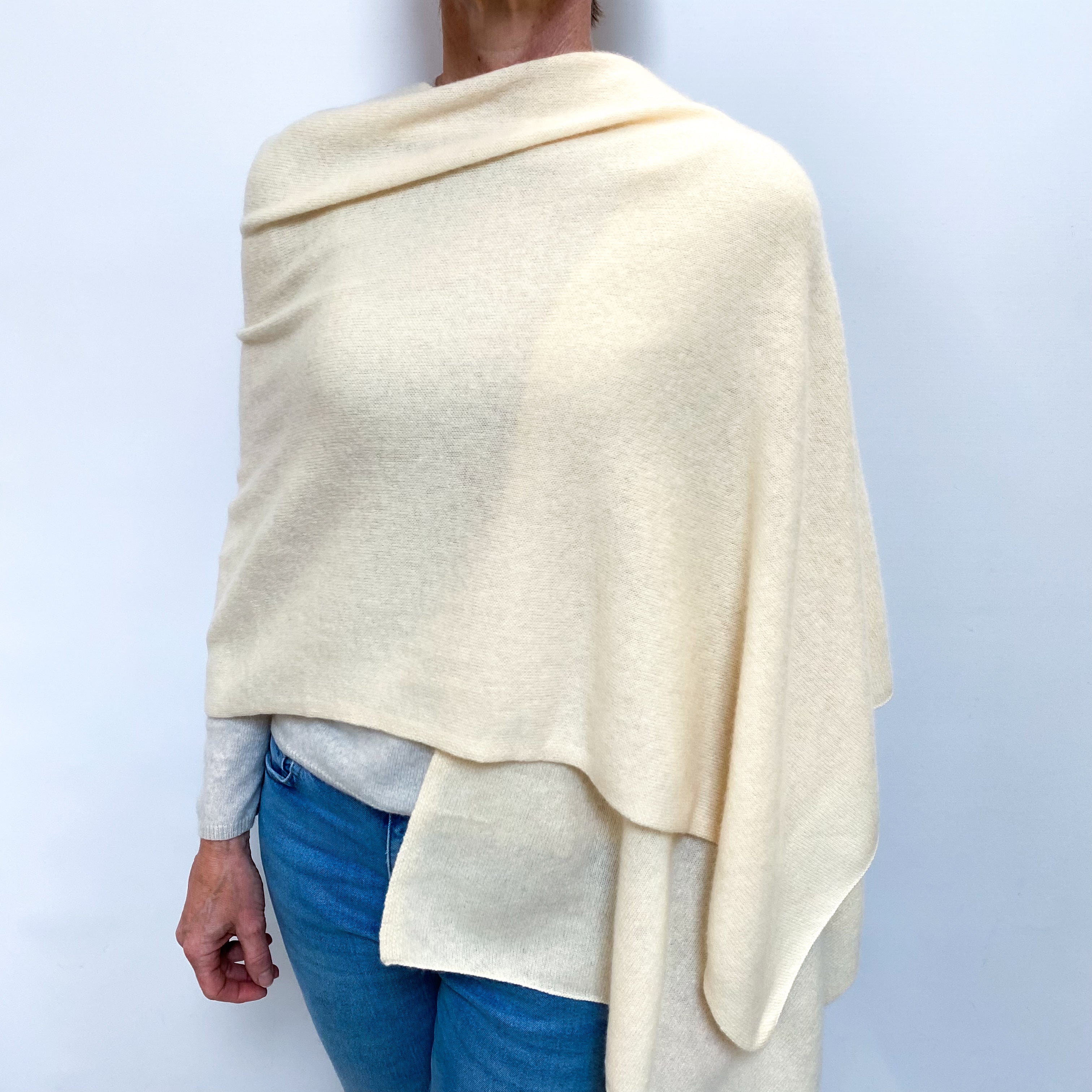 Brand New Vanilla Cream Recycled Cashmere Wrap DISPATCHED W/C 21ST OCTOBER