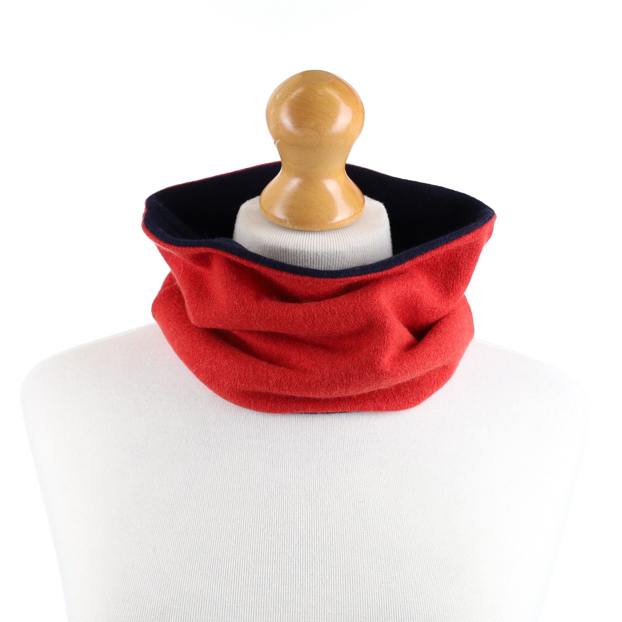 Post Box Red and Dark Navy Neck Warmer