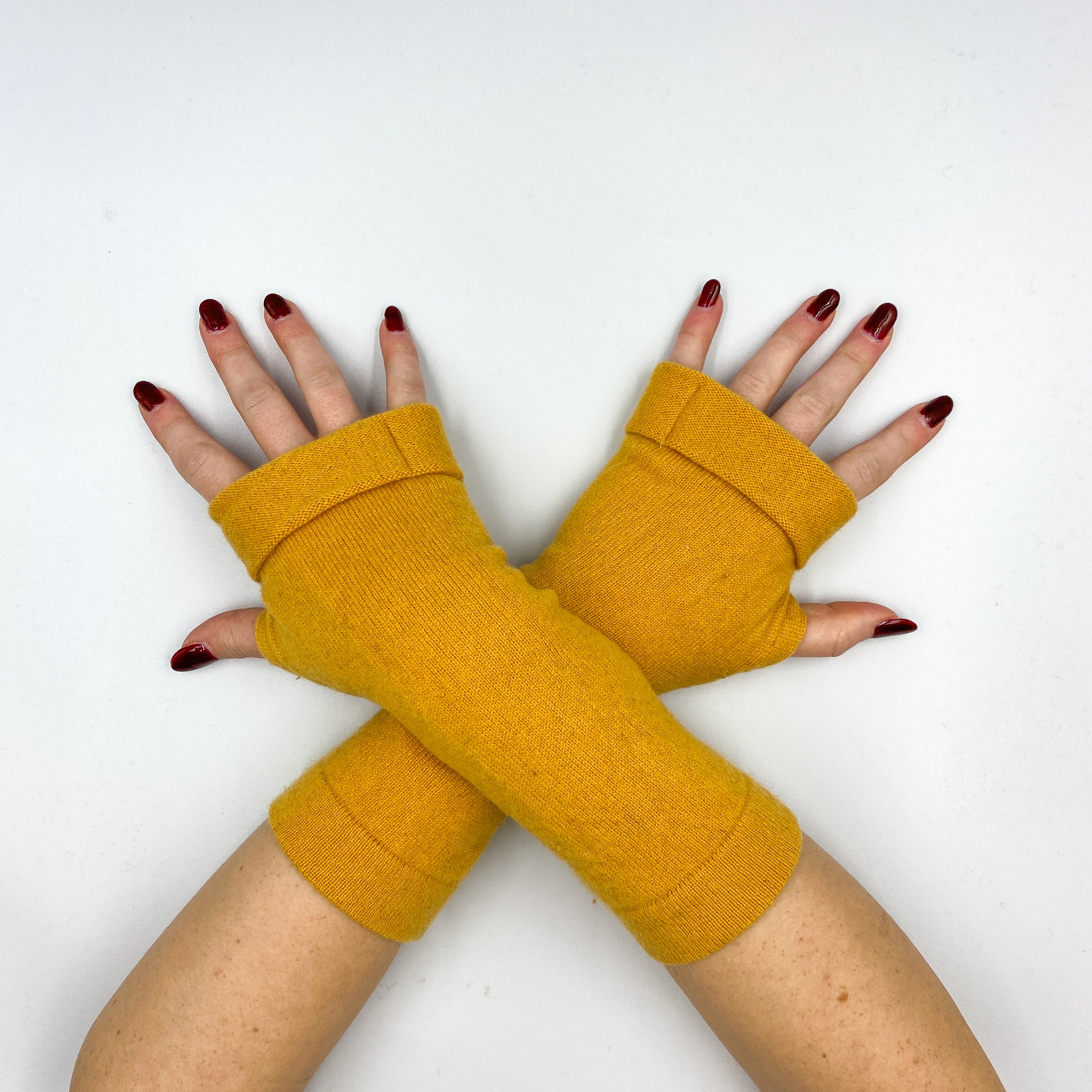 Marigold Yellow Fingerless Gloves