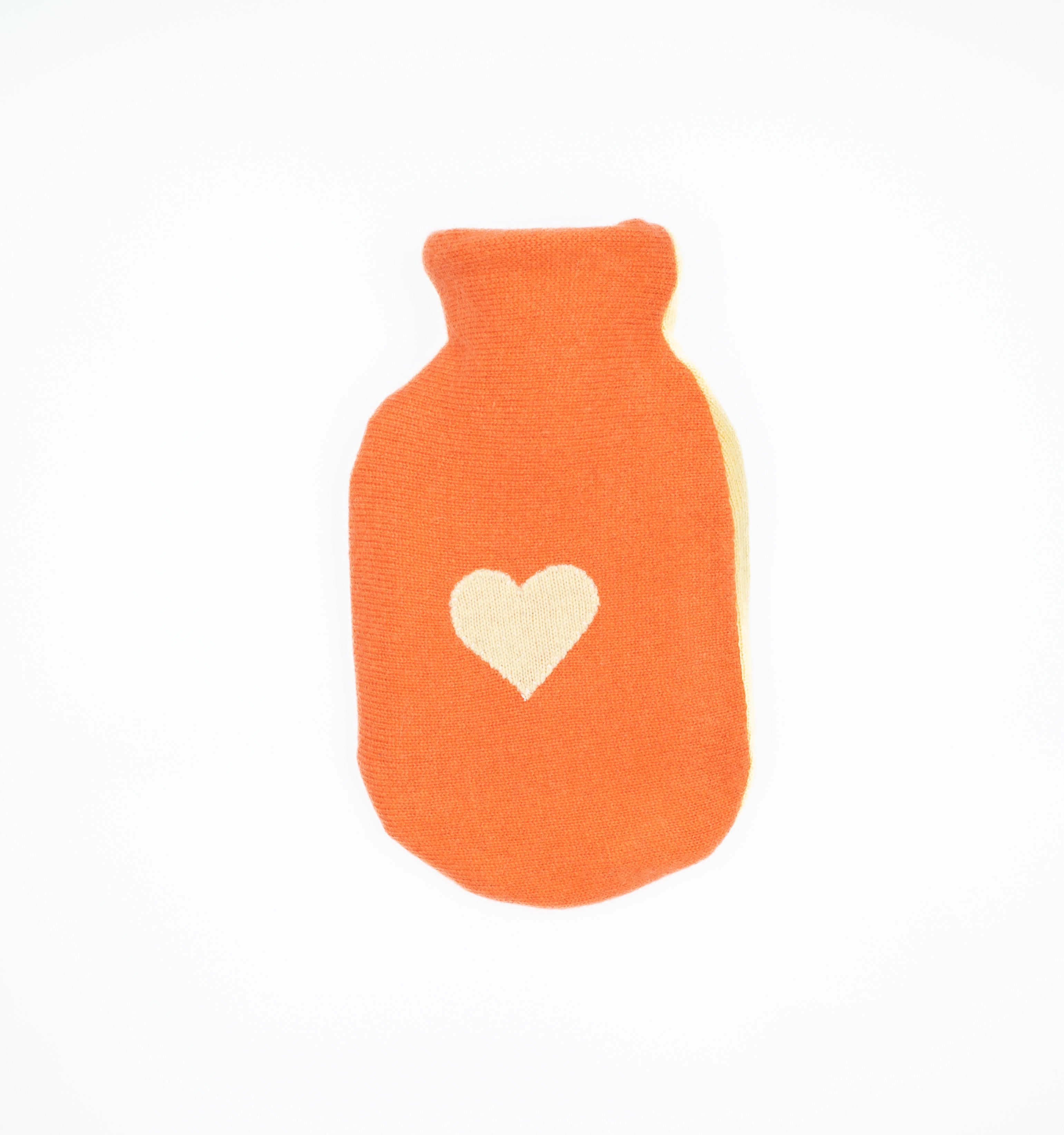 Flame Orange and Lemon Yellow Cashmere Small Hot Water Bottle