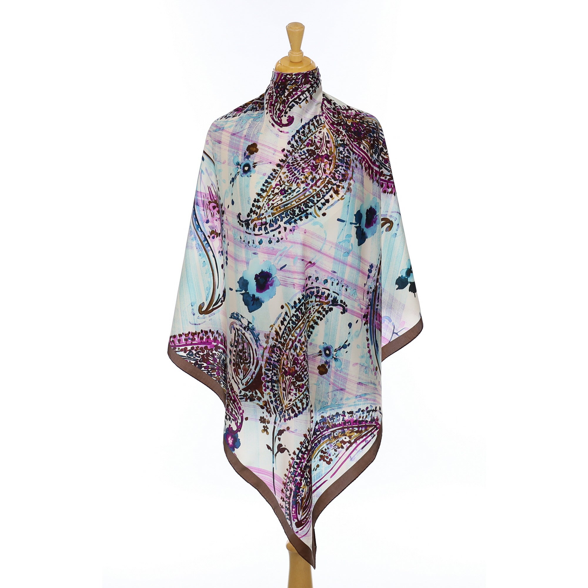 Oscar Paisley Leaf Vintage Silk Scarf