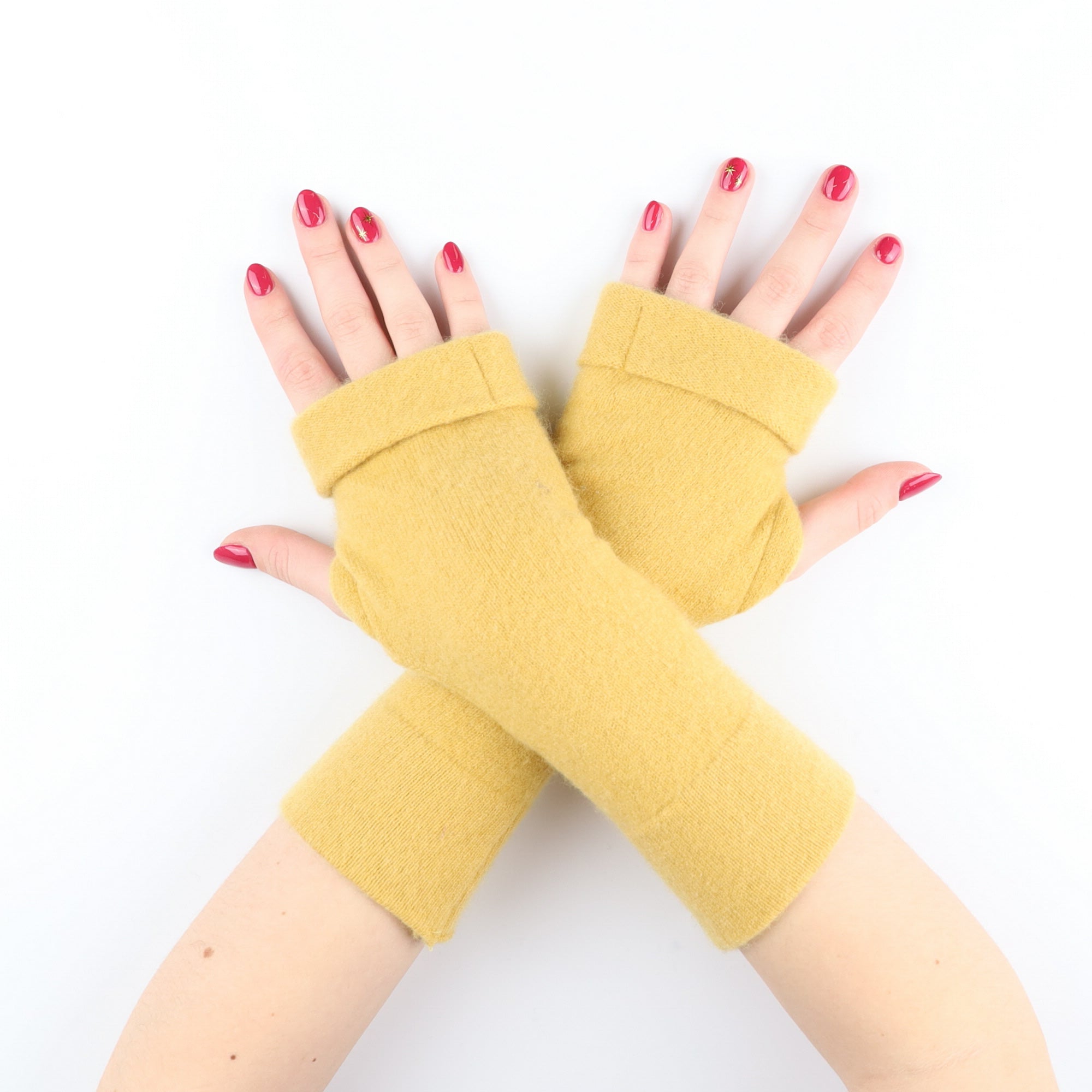 Mustard Yellow Fingerless Gloves