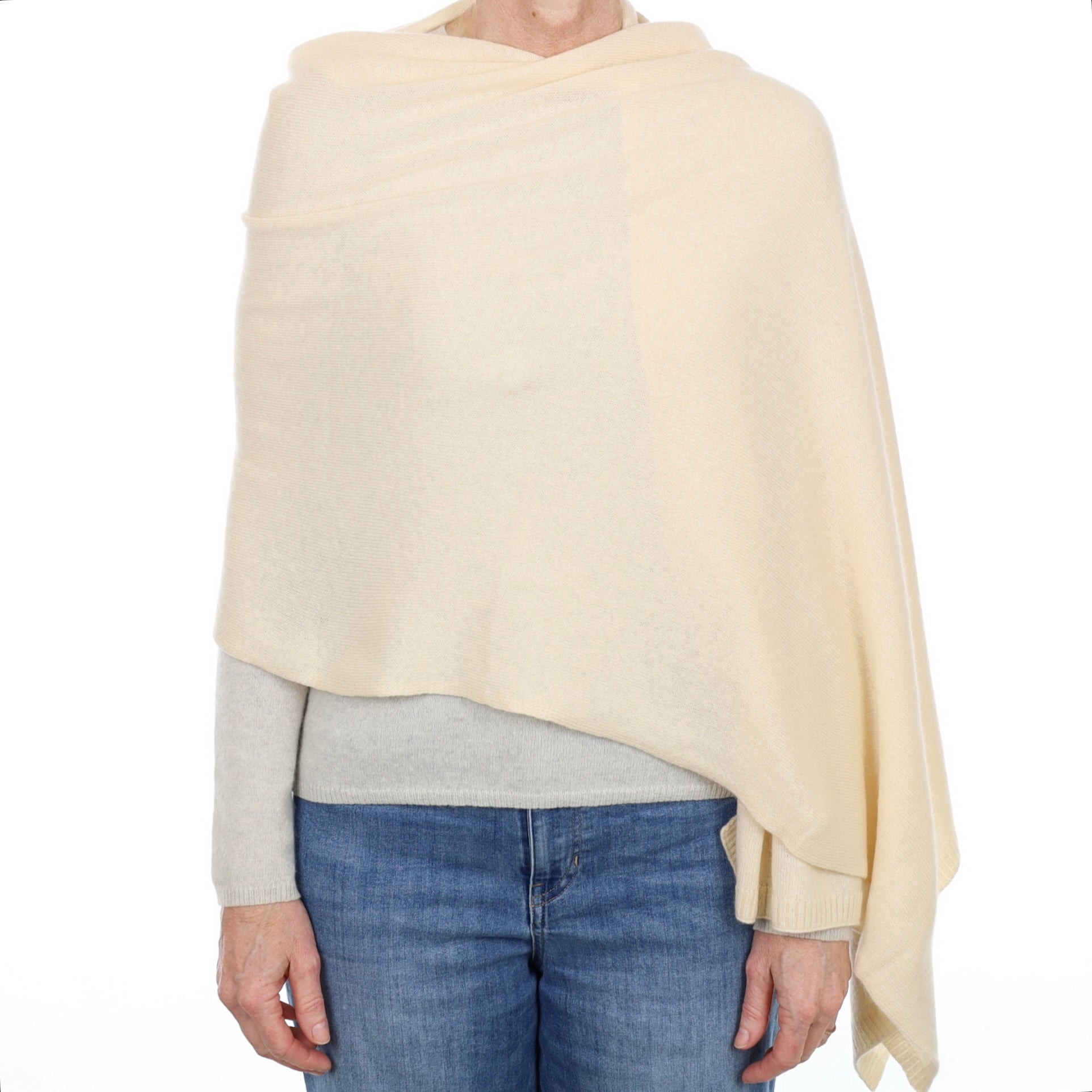 Brand New Vanilla Cream Recycled Cashmere Wrap