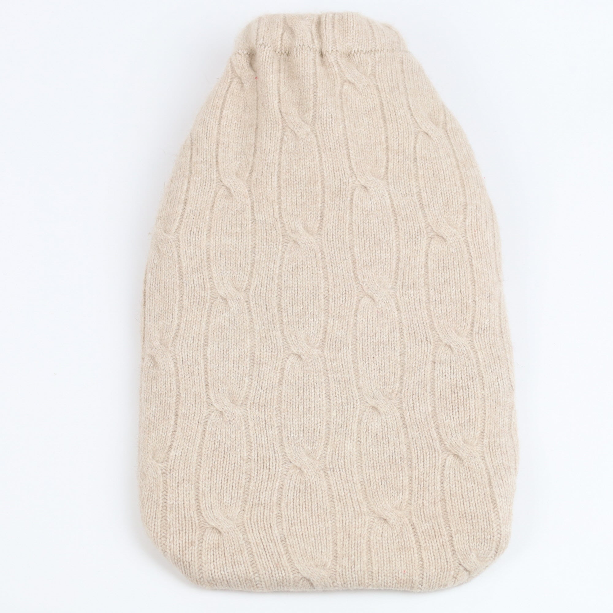 Oatmeal Cable Large Cashmere Hot Water Bottle