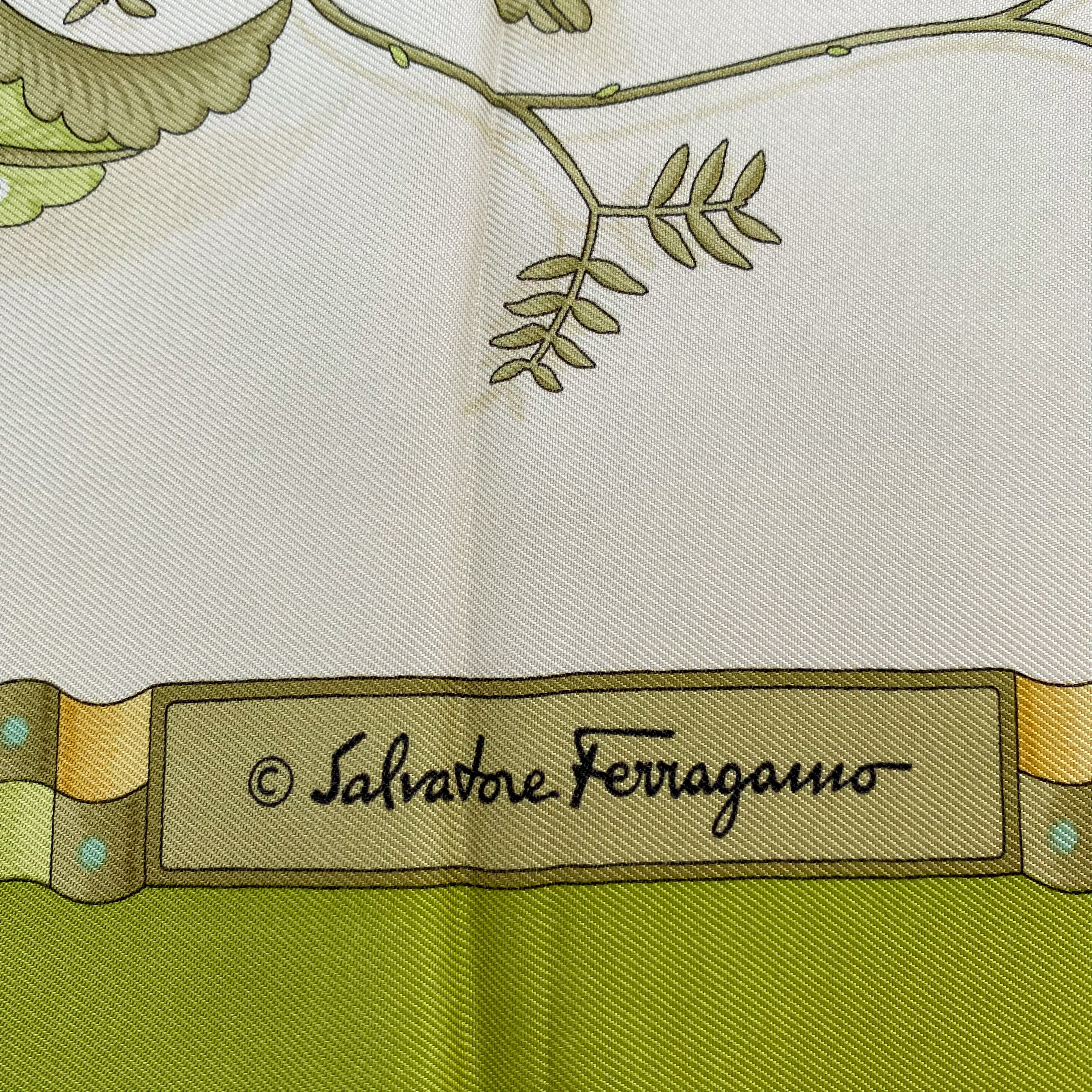 Brand New Boxed Salvatore Ferragamo Silk Scarf