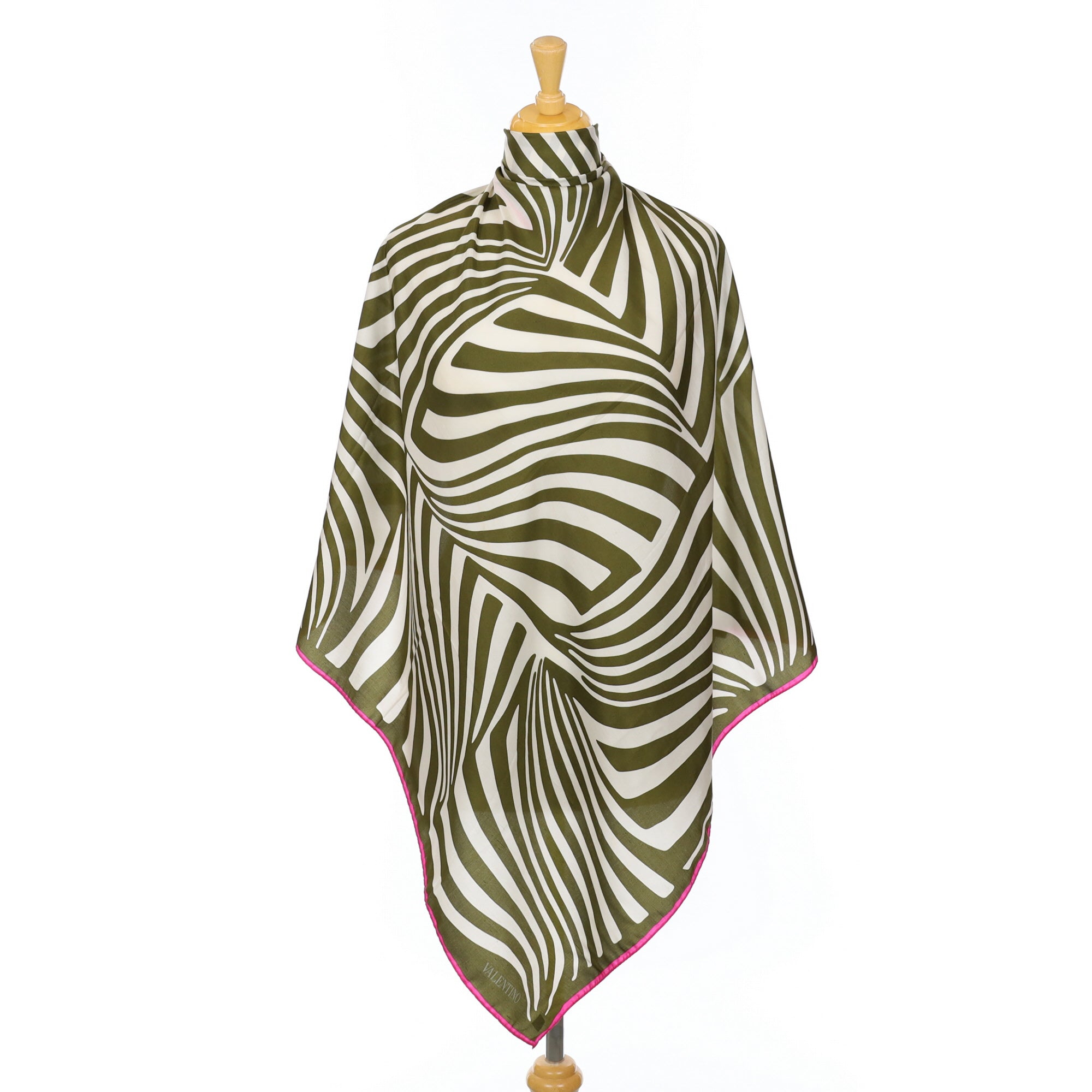 Valentino Zebra Stripe Designer Silk Scarf