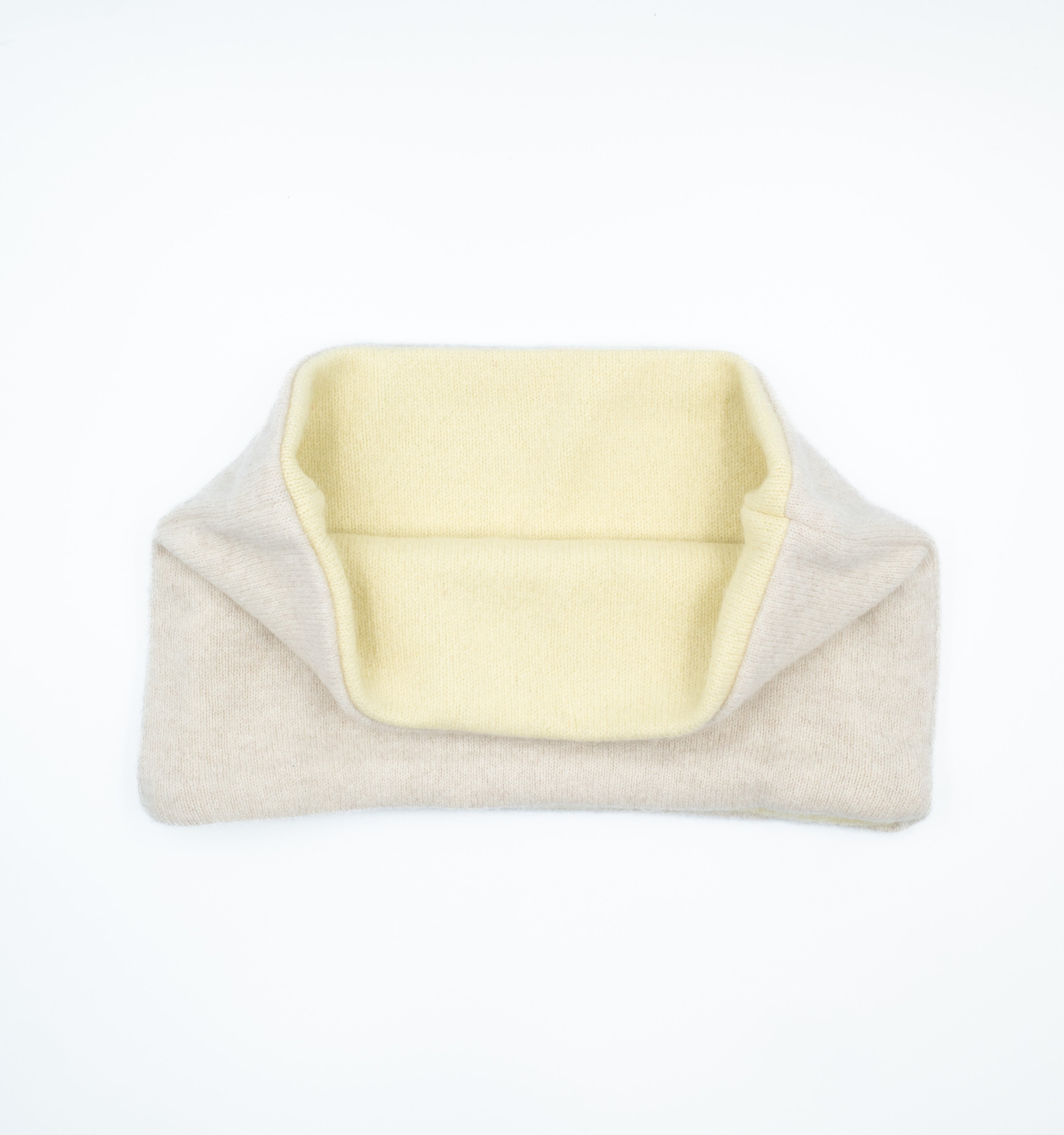 Cream and Lemon Yellow Neck Warmer