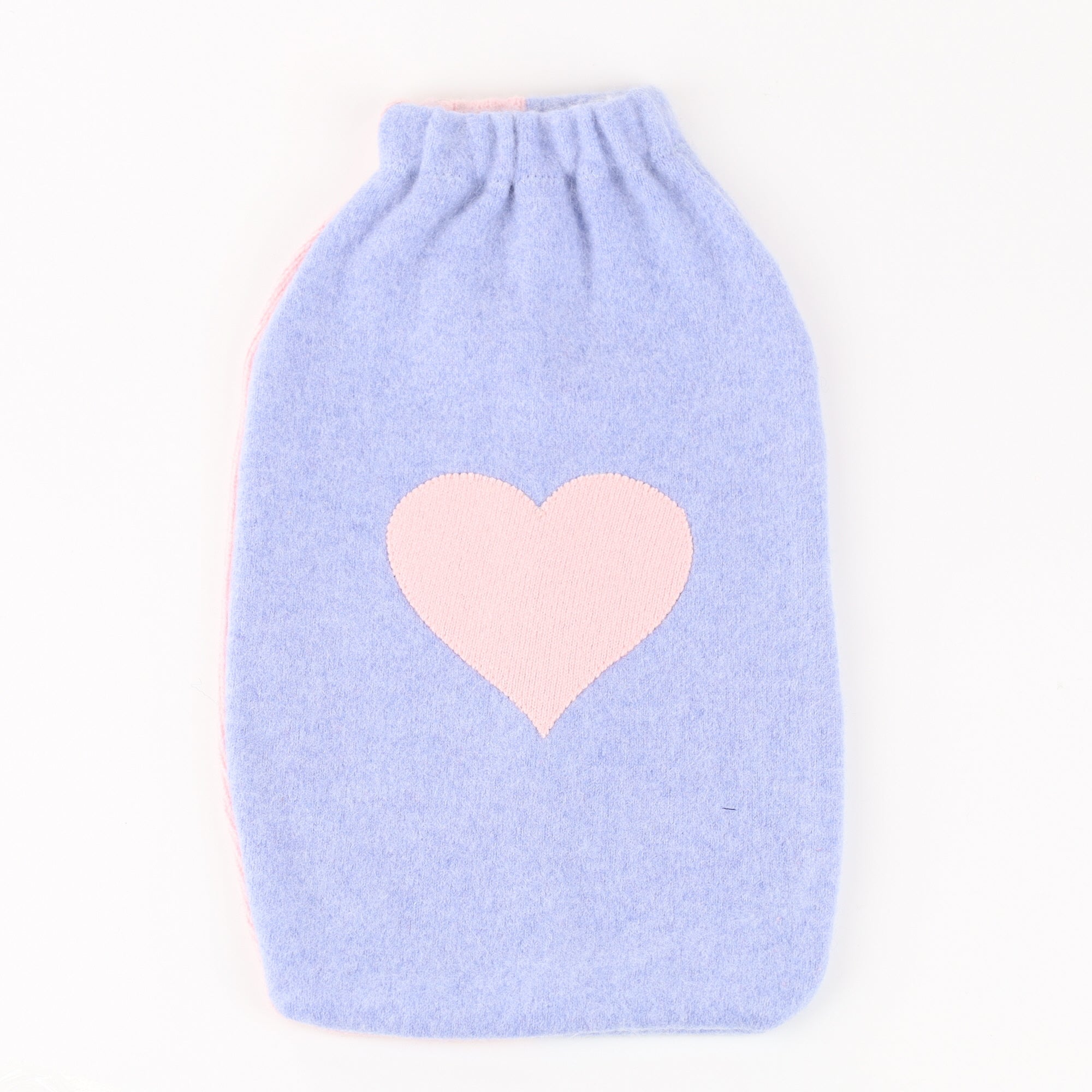 Sky Blue and Pink Cashmere Large Hot Water Bottle