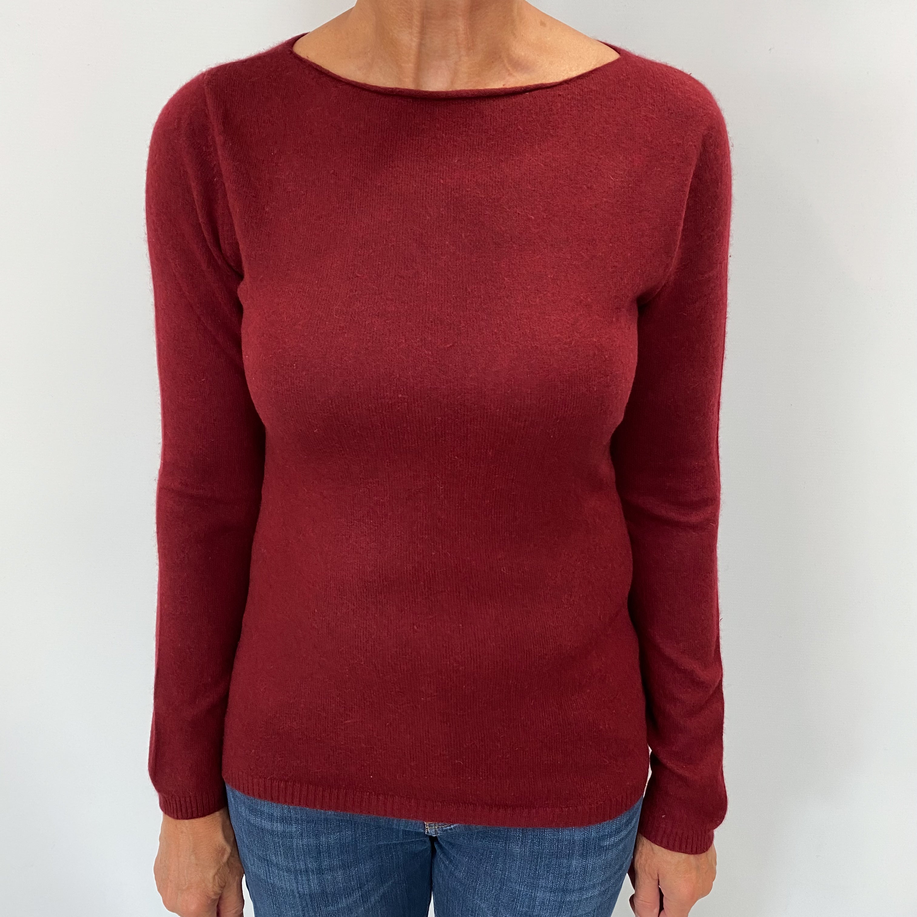 Red Mulberry Cashmere Boat Neck Jumper Medium