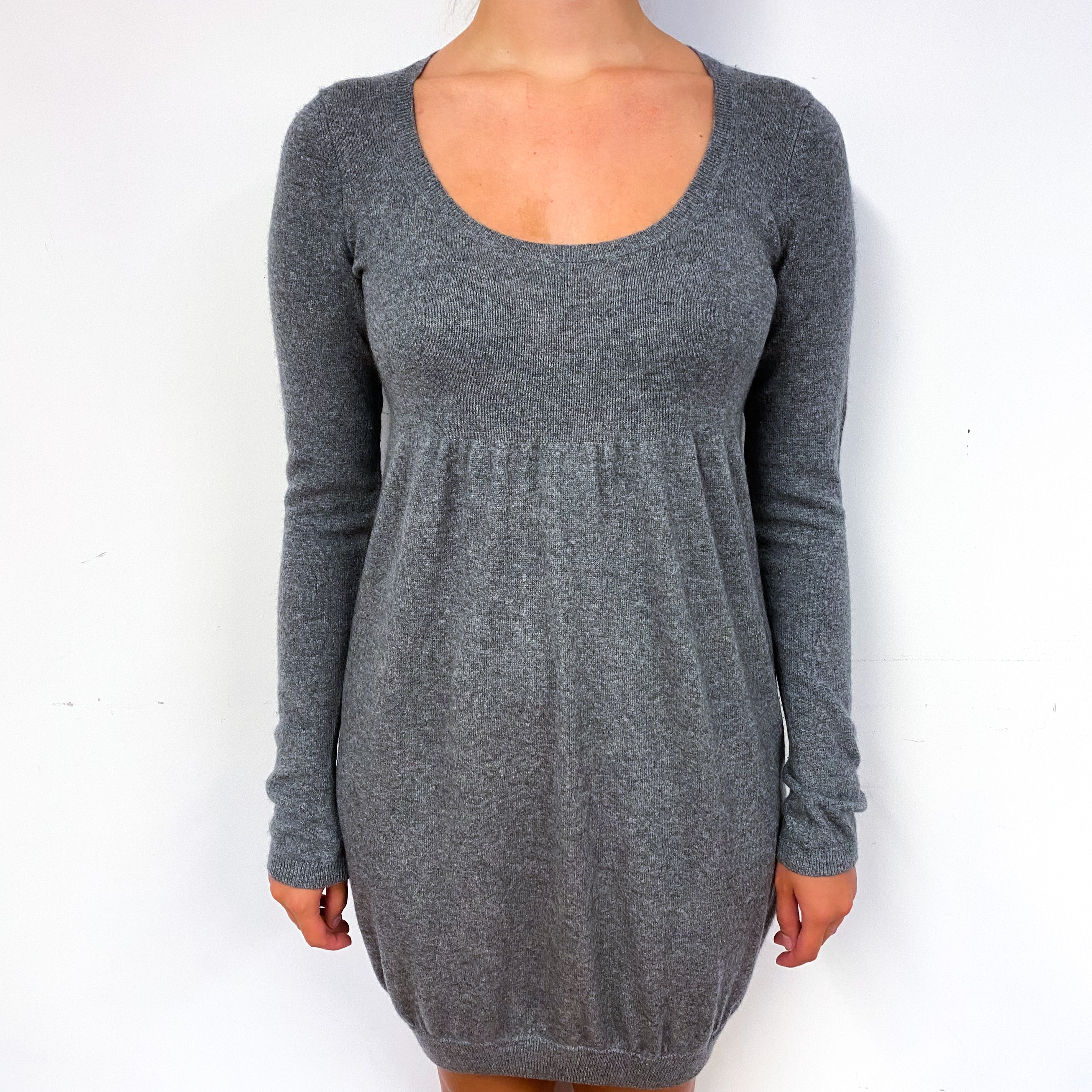 Vince Slate Grey Cashmere Crew Neck Jumper Dress Small