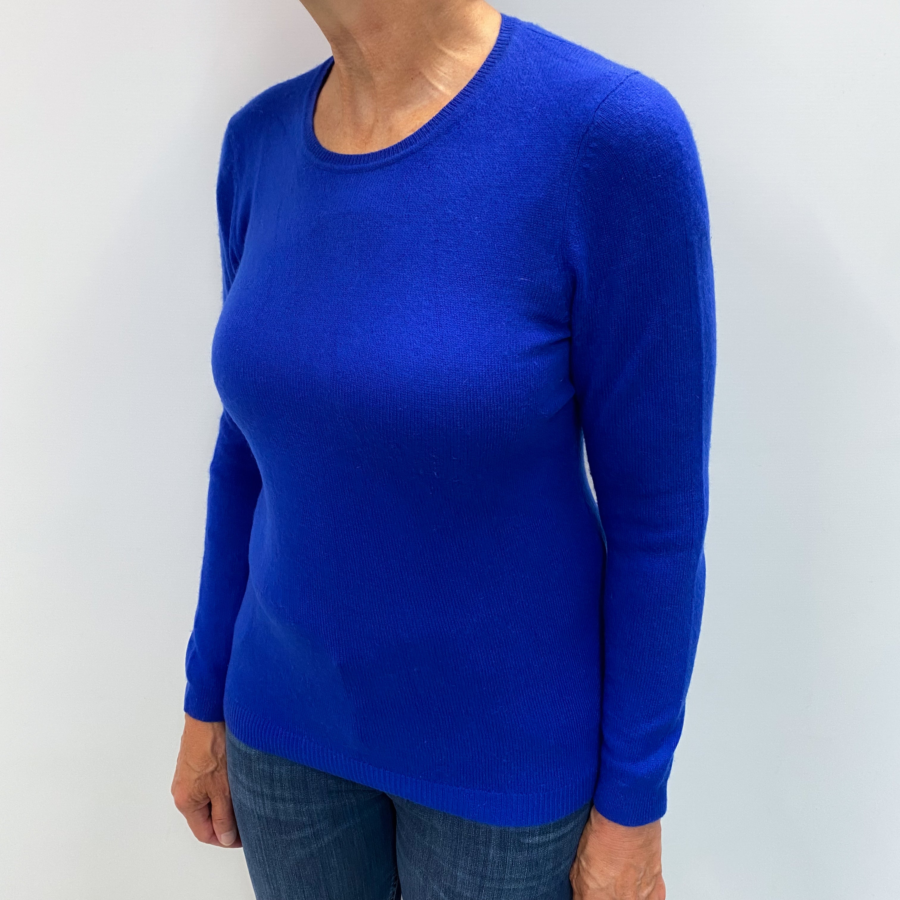 Royal Blue Cashmere Crew Neck Jumper Medium