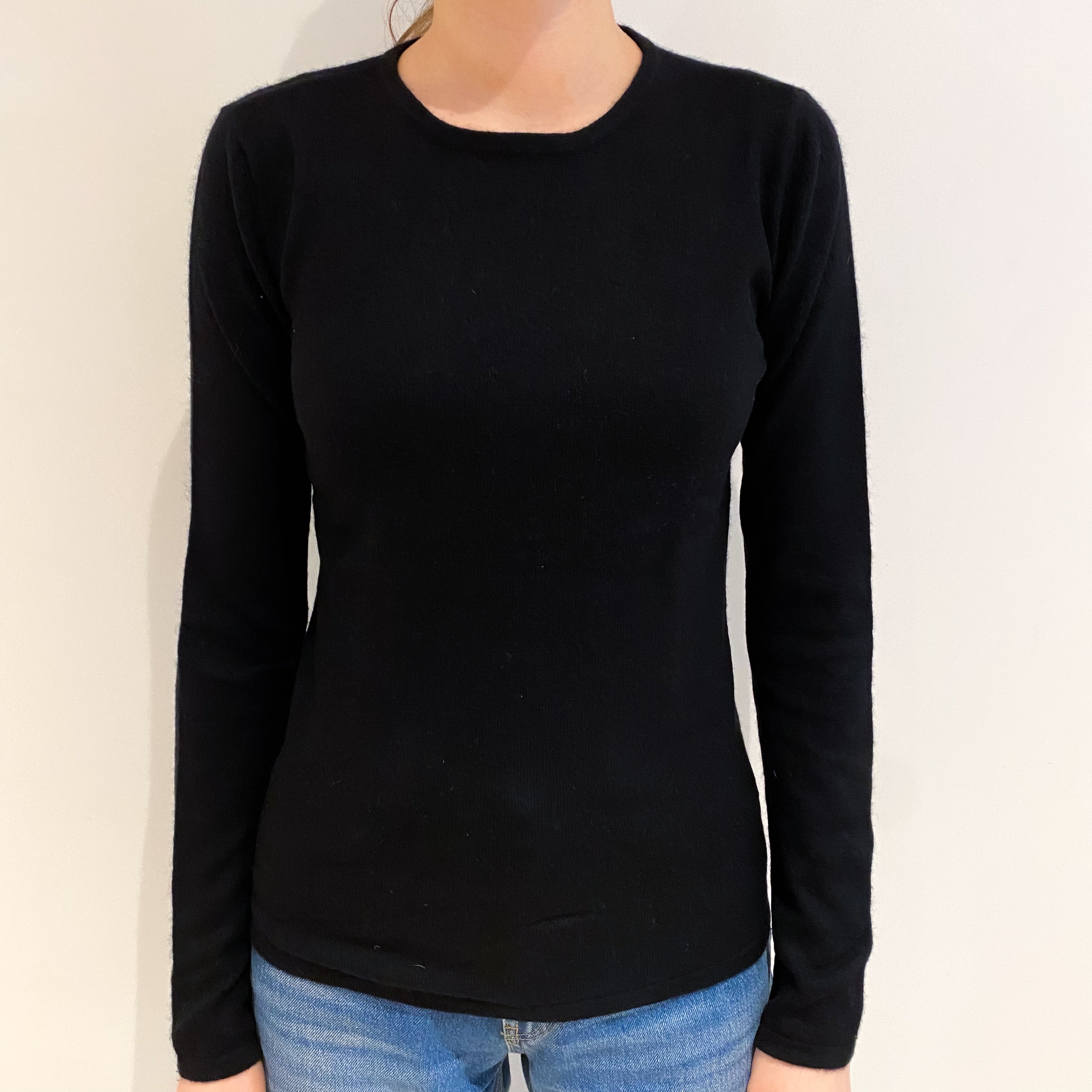 Black Cashmere Crew Neck Jumper Extra Small