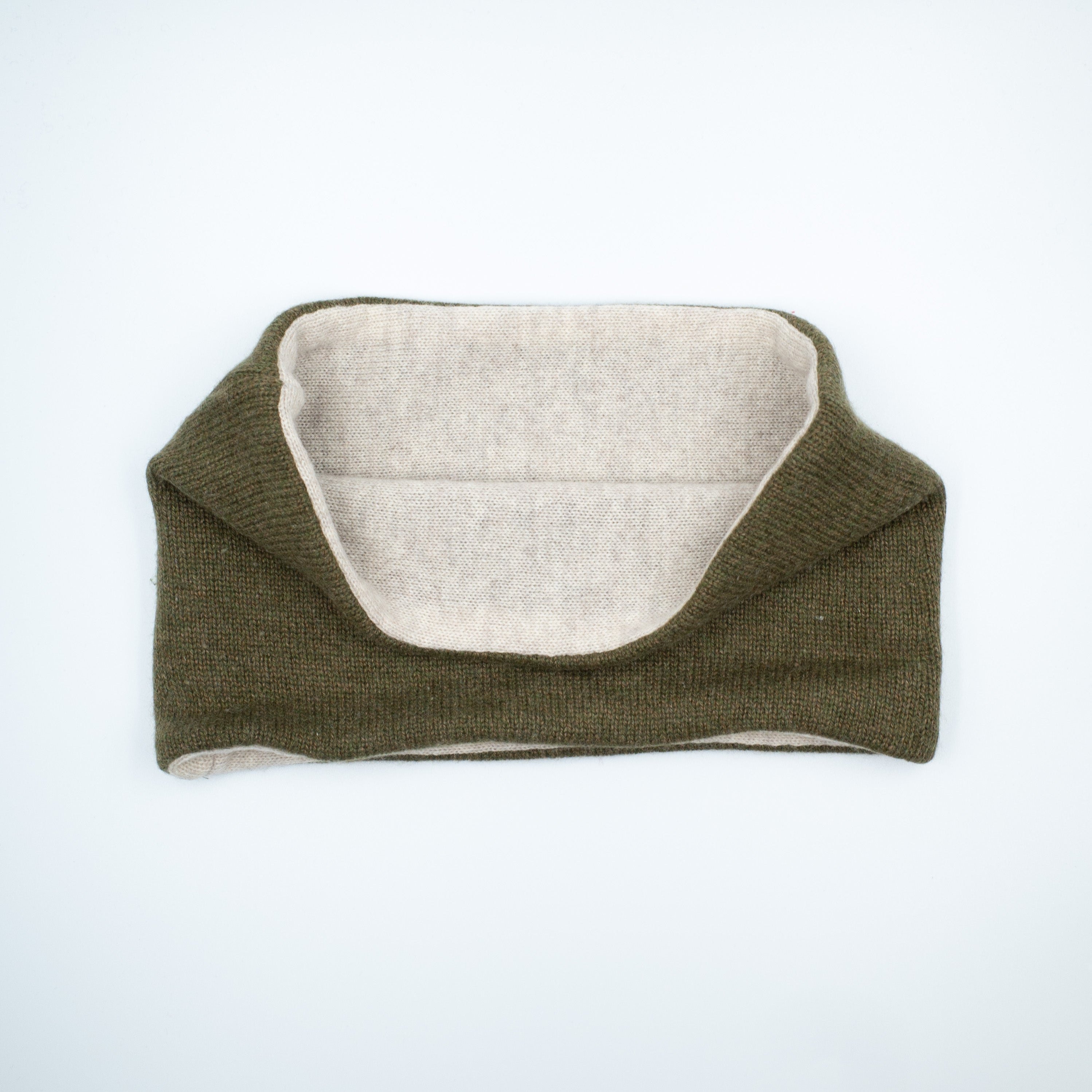 Khaki Green and Oatmeal Neck Warmer