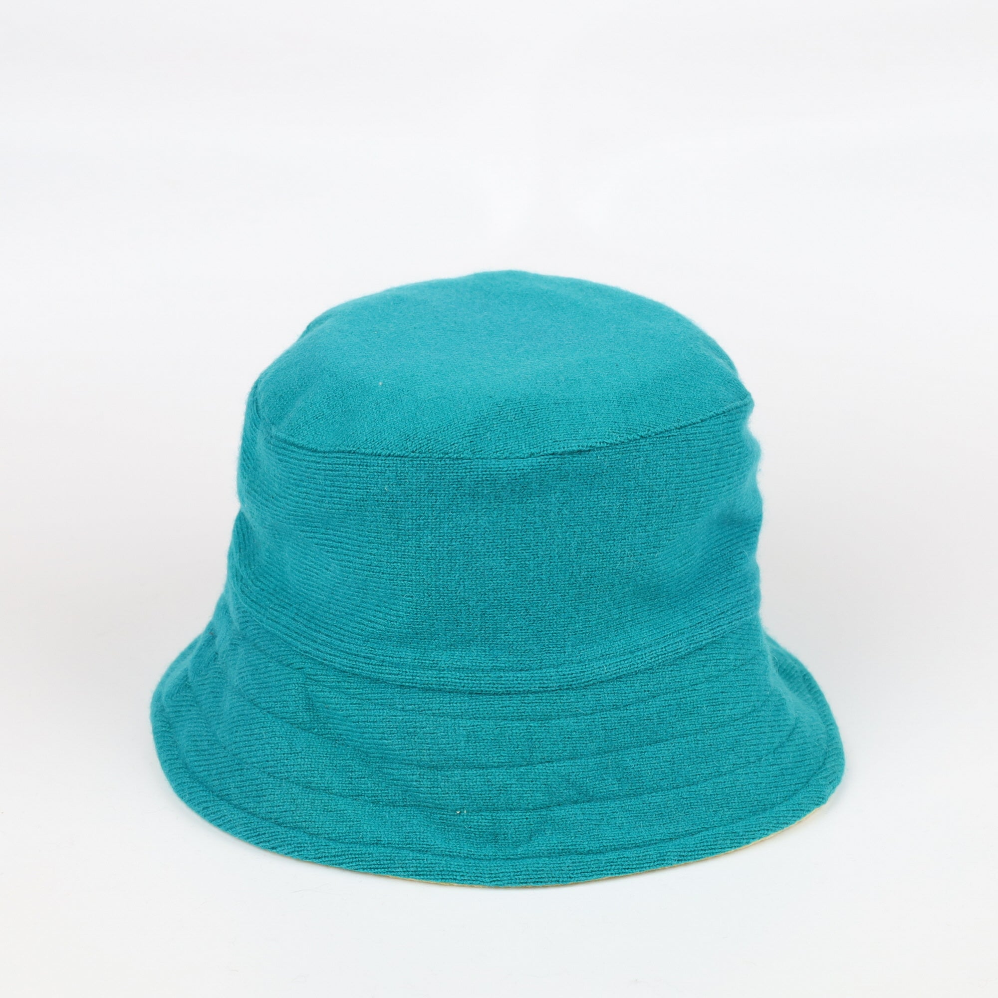 Peacock Green Reversible Cashmere Bucket Hat Medium