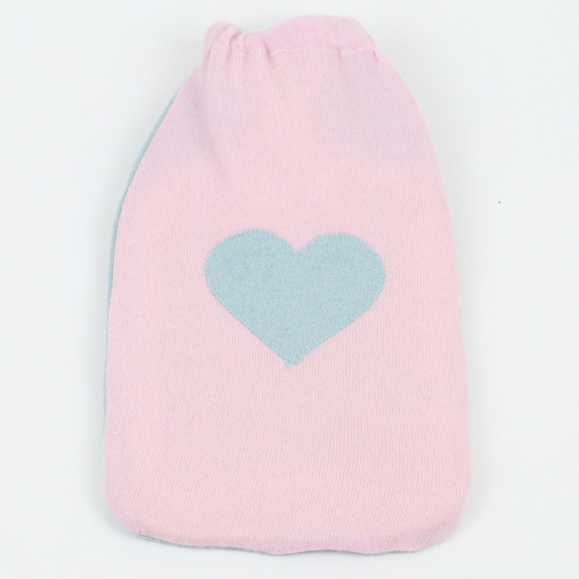 Pink and Sea Foam Green Large Cashmere Hot Water Bottle