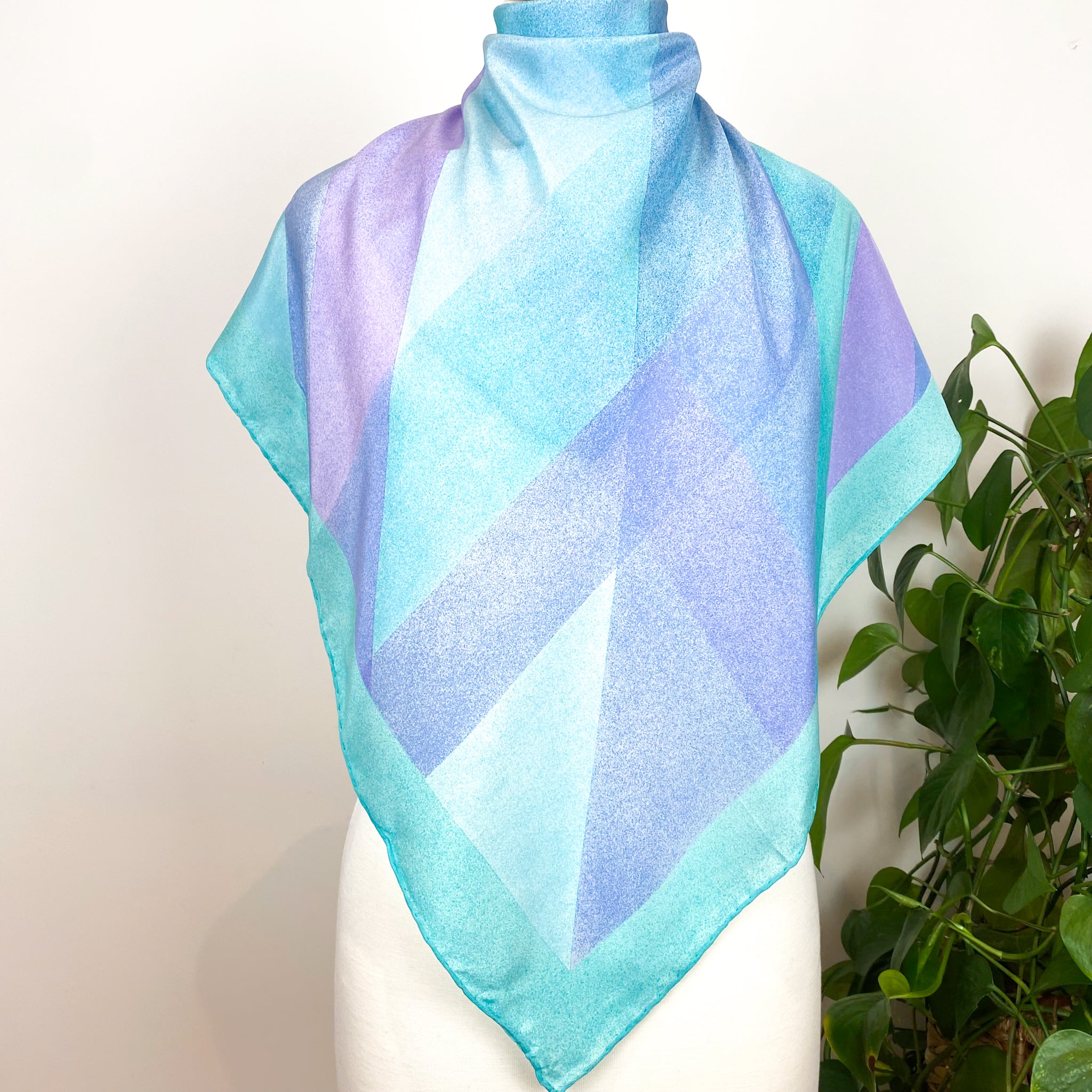 Unworn 1970s Geometric Allander Italian Vintage Silk Scarf