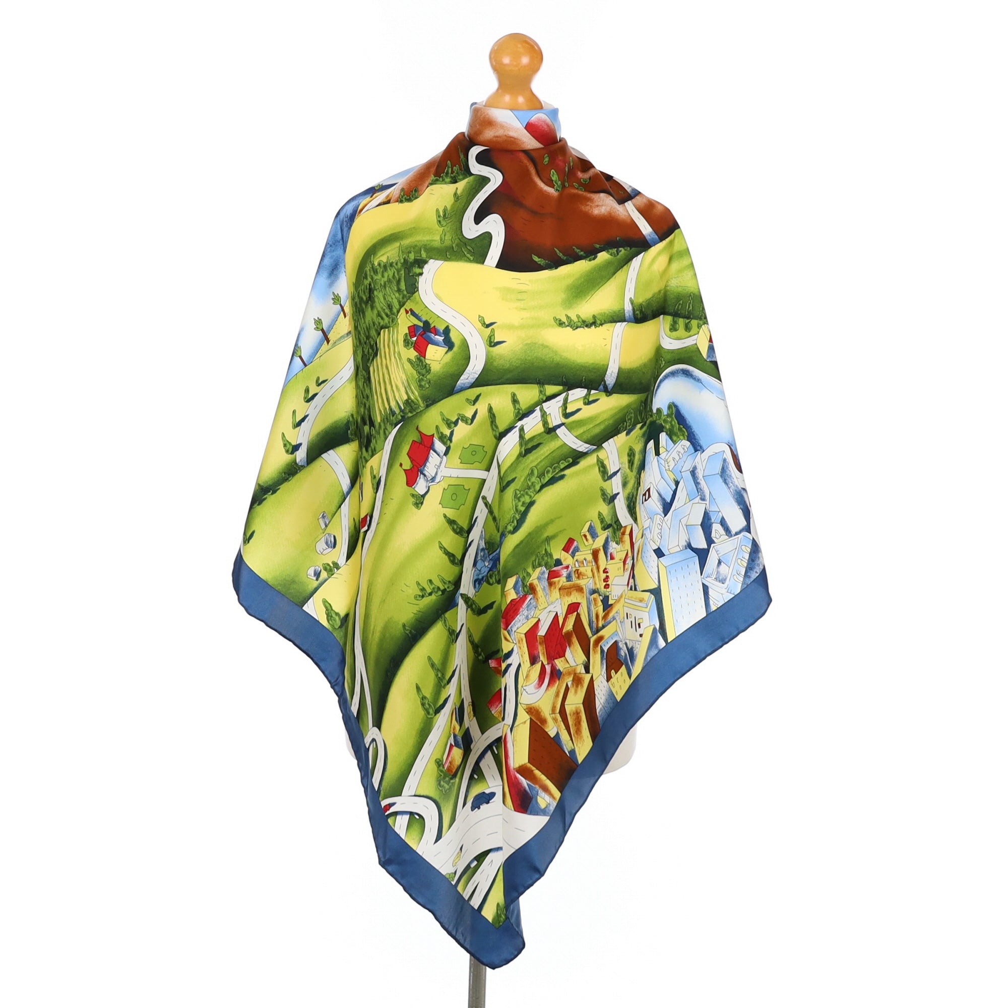 Immaculate Countryside Scene Silk Scarf