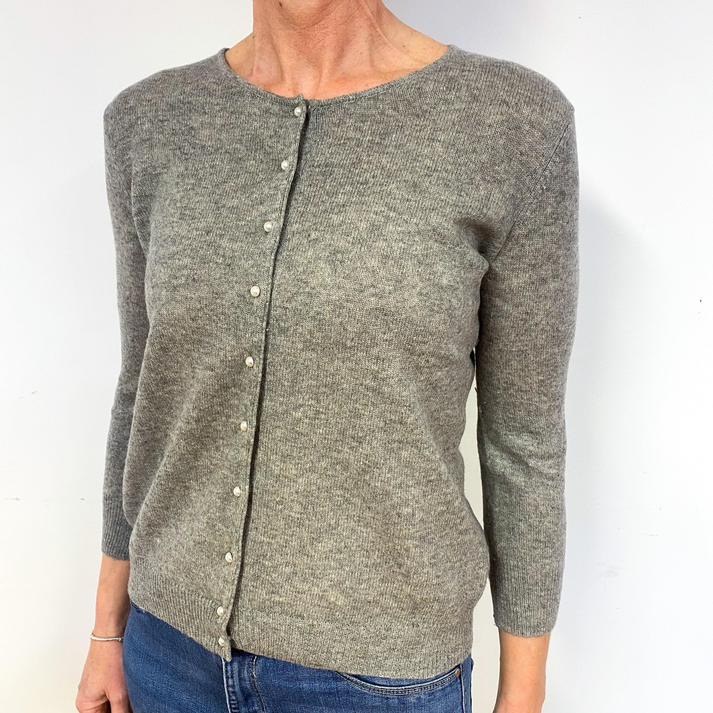 Smoke Grey Cashmere Cardigan Medium