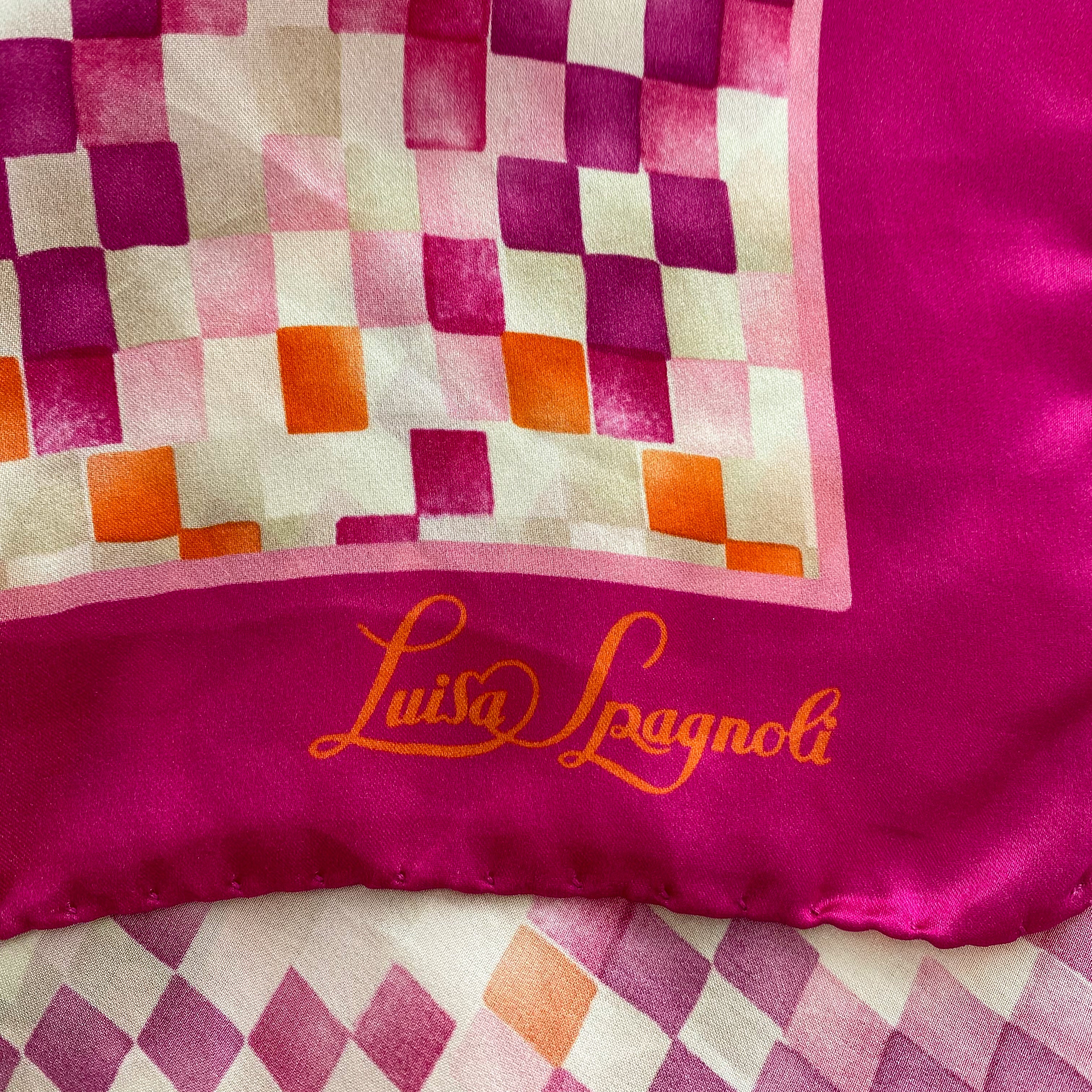 Unworn Luisa Spagnoli Pink Silk Scarf