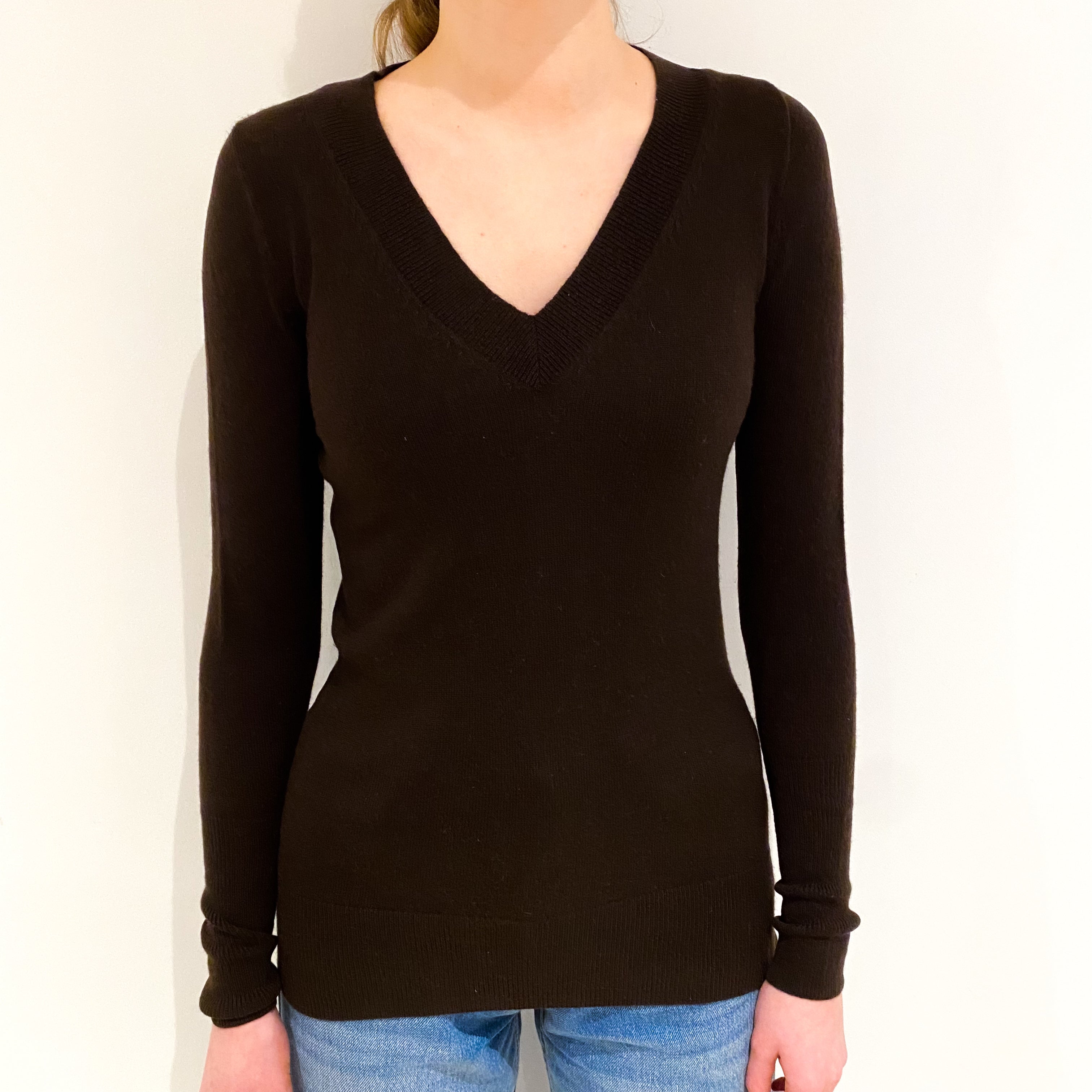 Dark Chocolate V-Neck Jumper Extra Small