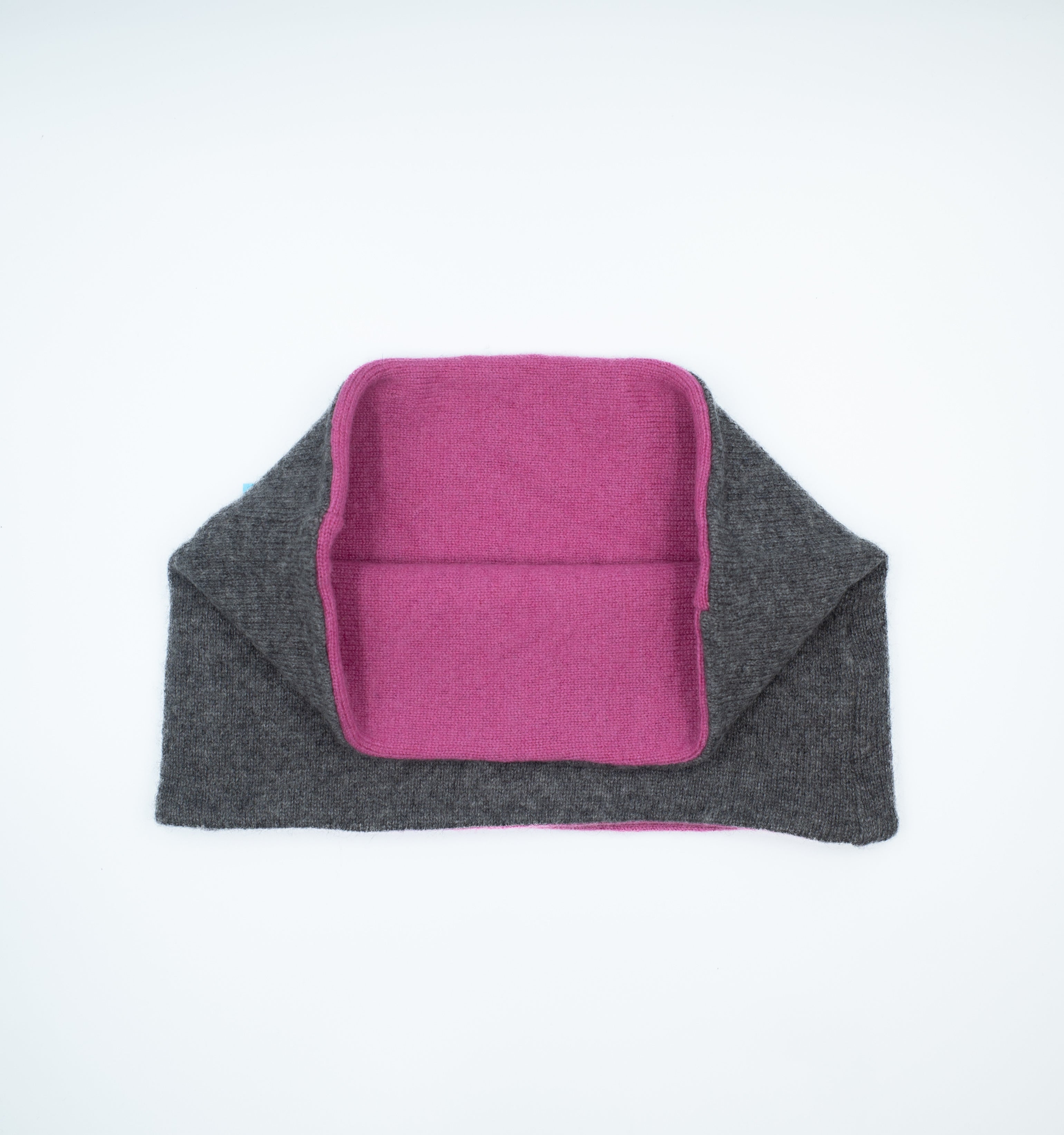 Smoke Grey and Fuchsia Pink Neck Warmer