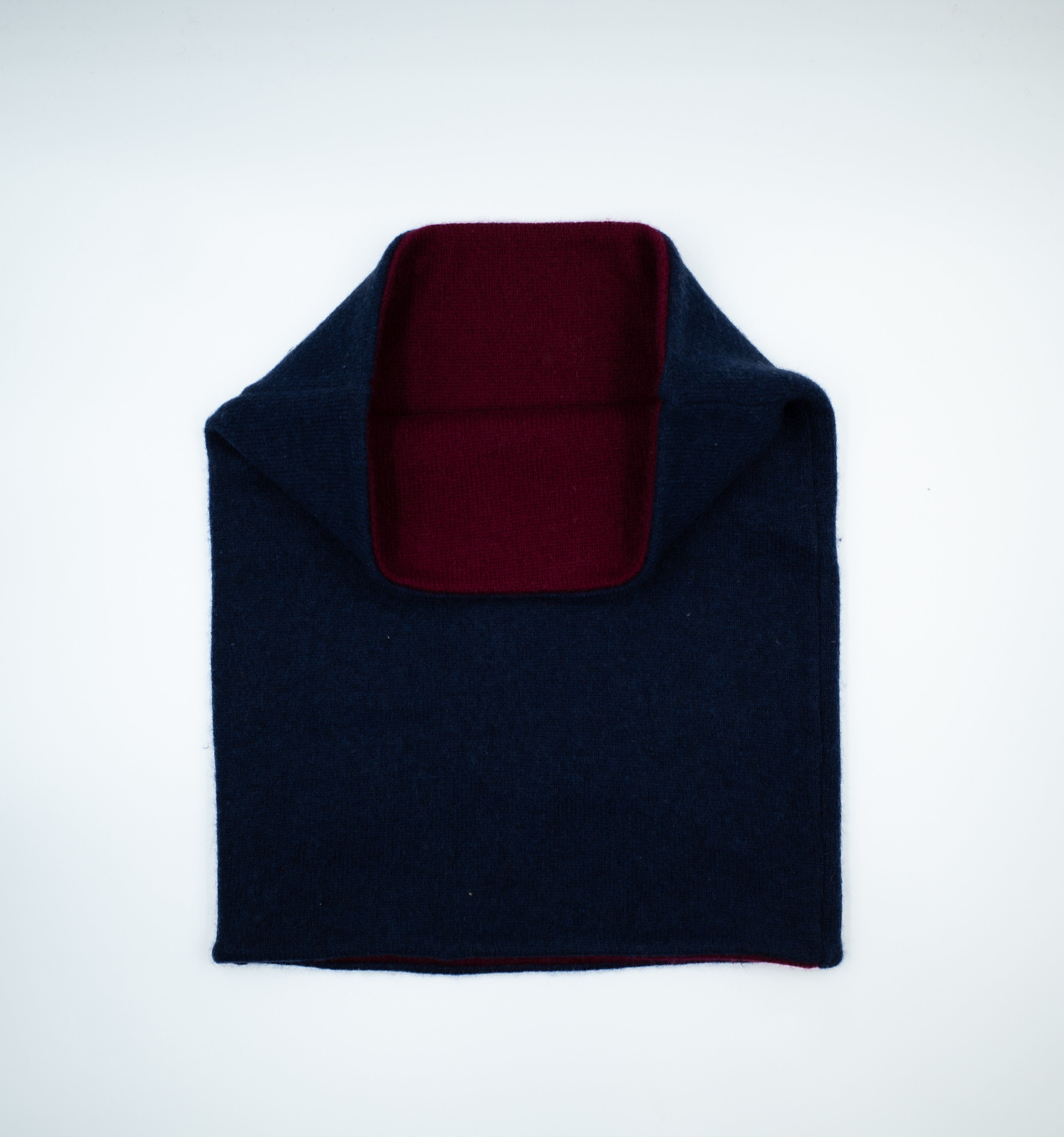 Men’s French Navy and Wine Red Double Layered Snood