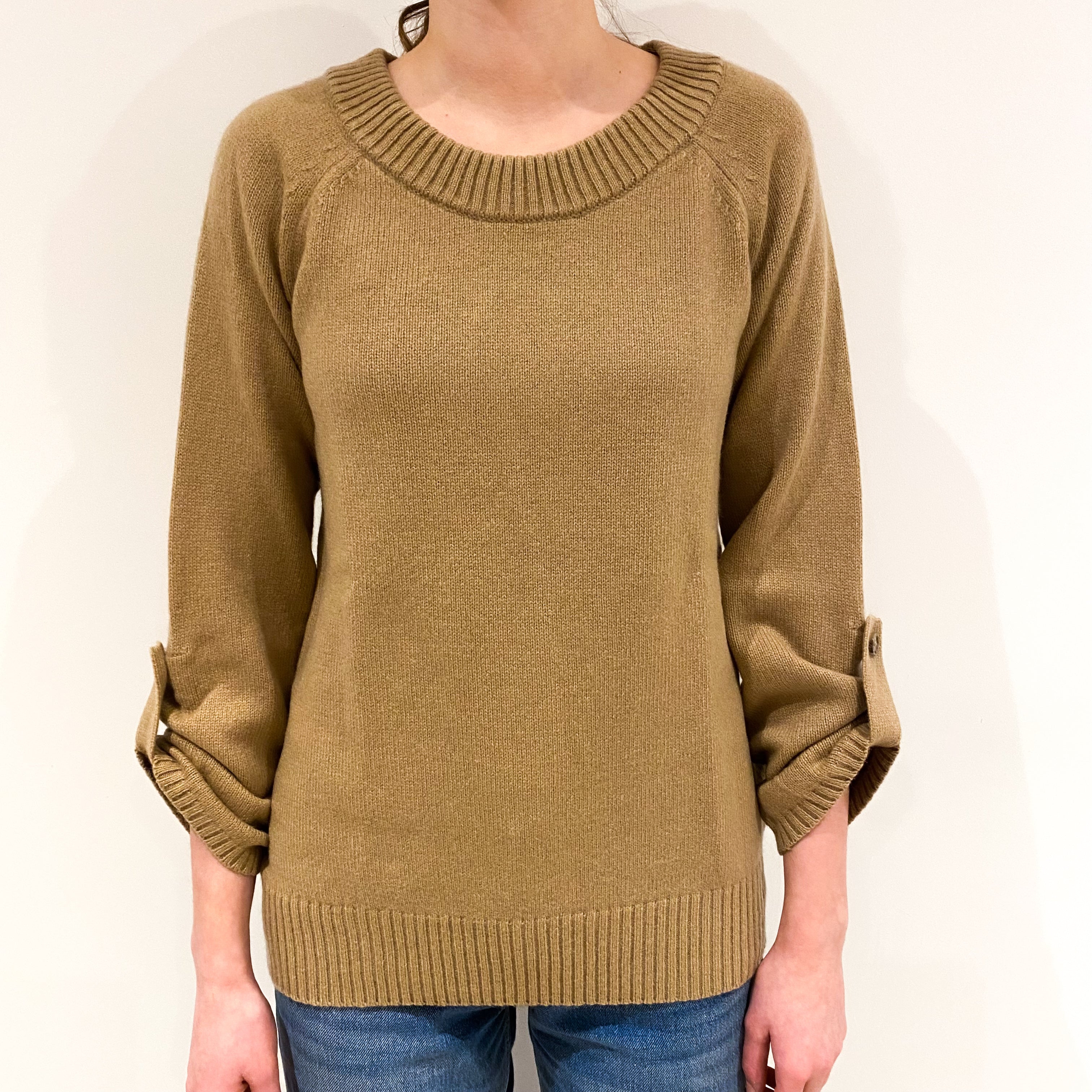 Toffee Chunky Knit Crew Neck Jumper Extra Small