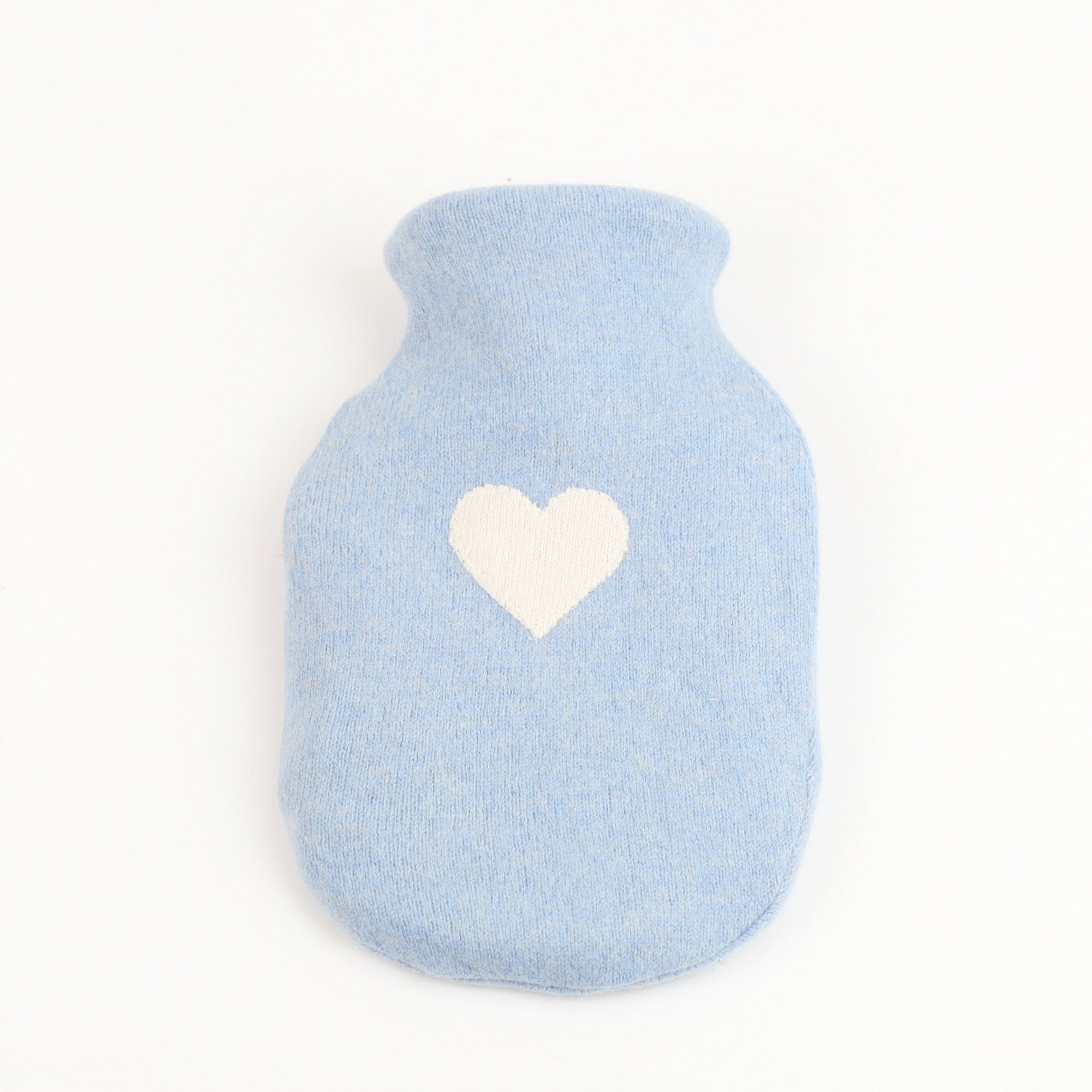 Sky Blue Heart Small Cashmere Hot Water Bottle