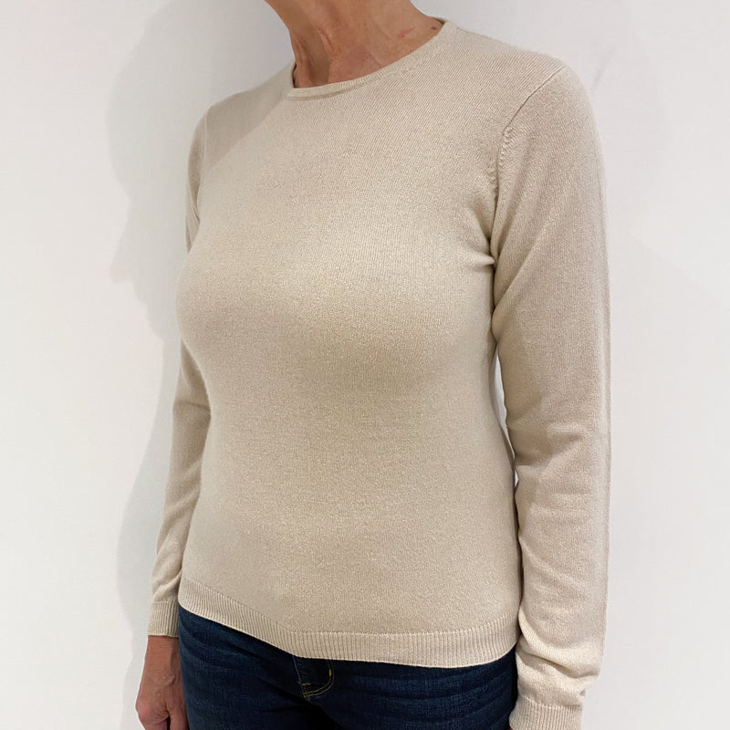 Beige crew hot sale neck jumper