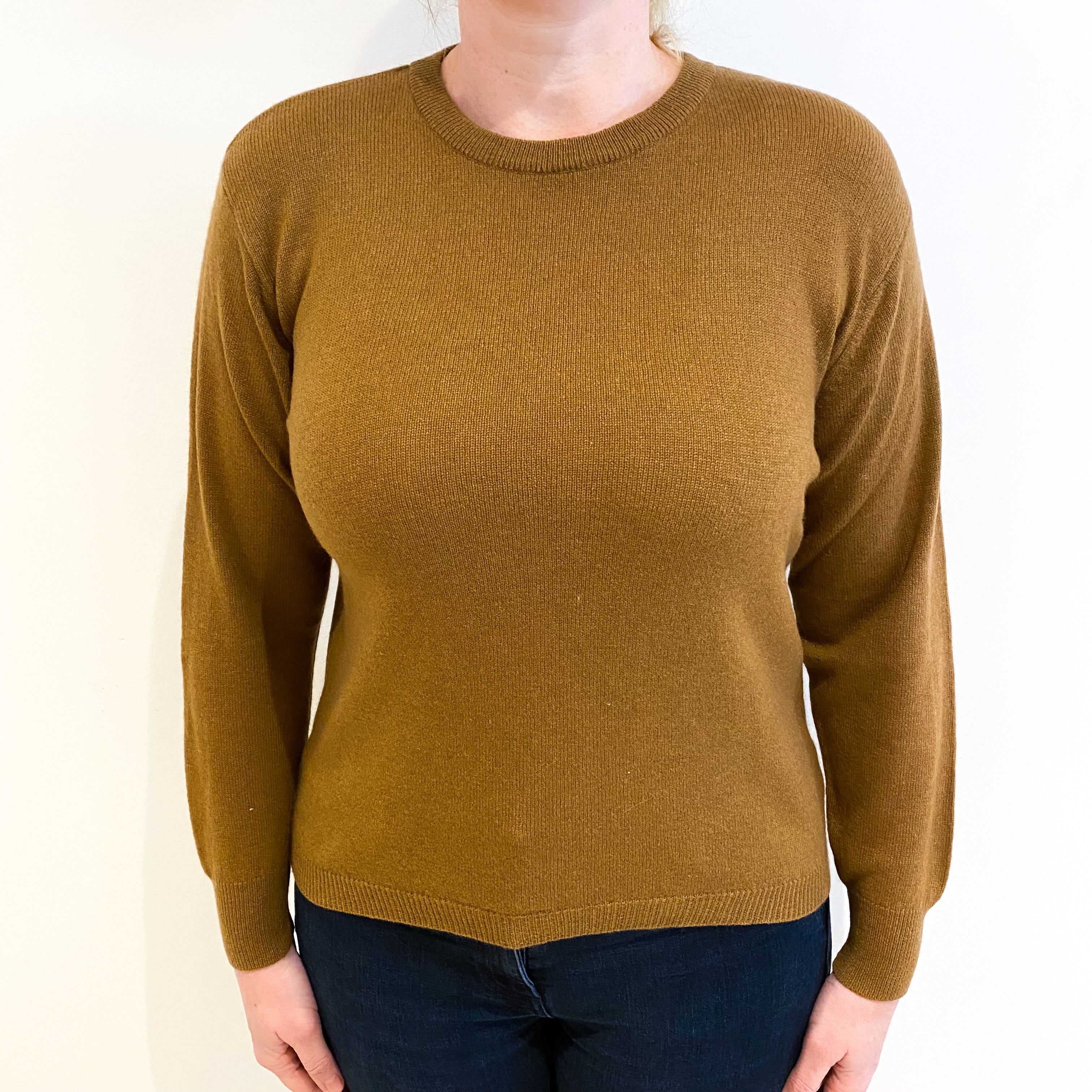 Cinnamon Brown Cashmere Crew Neck Jumper Large