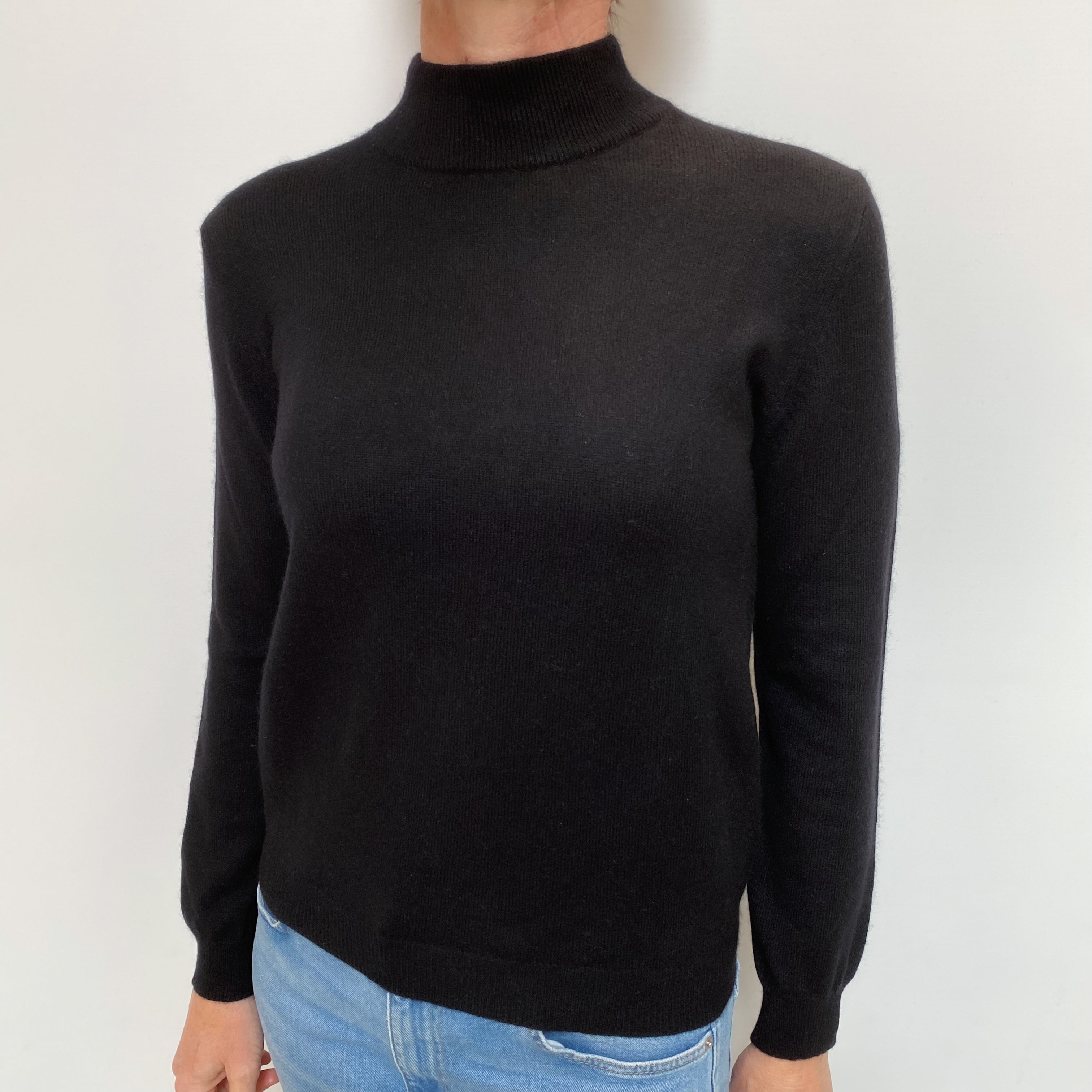 Black Cashmere Turtle Neck Jumper Small