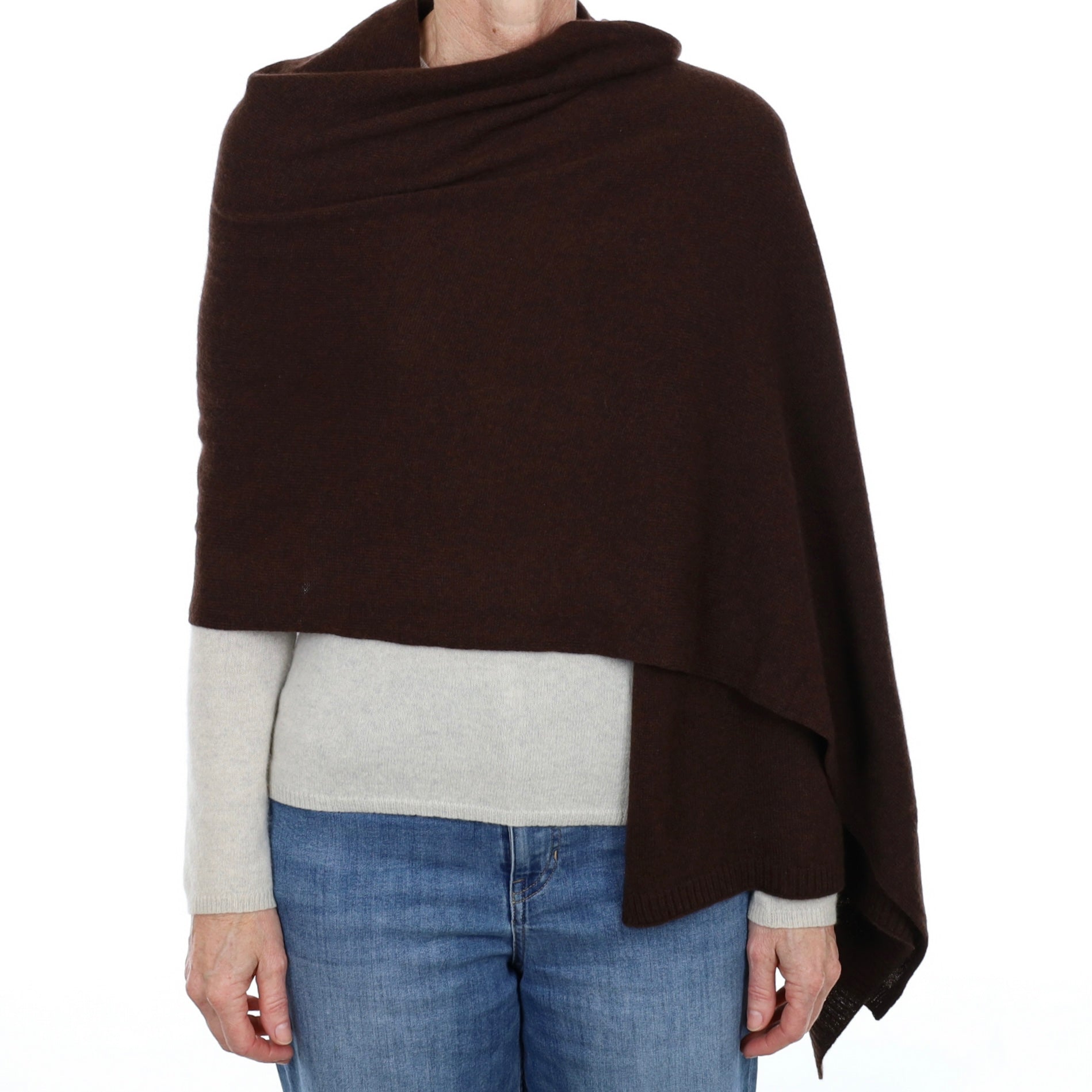 Brand New Chocolate Brown Recycled Cashmere Wrap