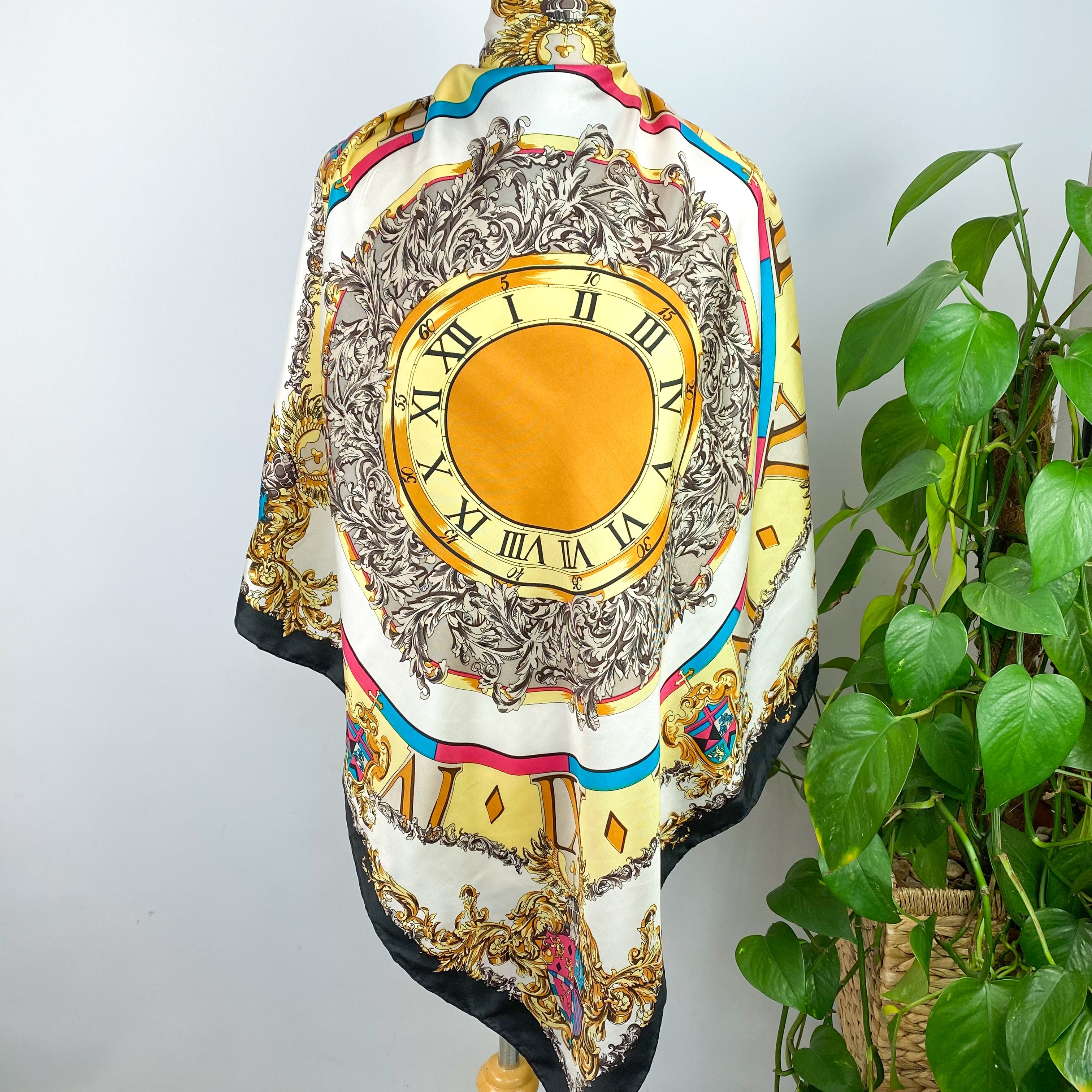 Time Design Silk Scarf