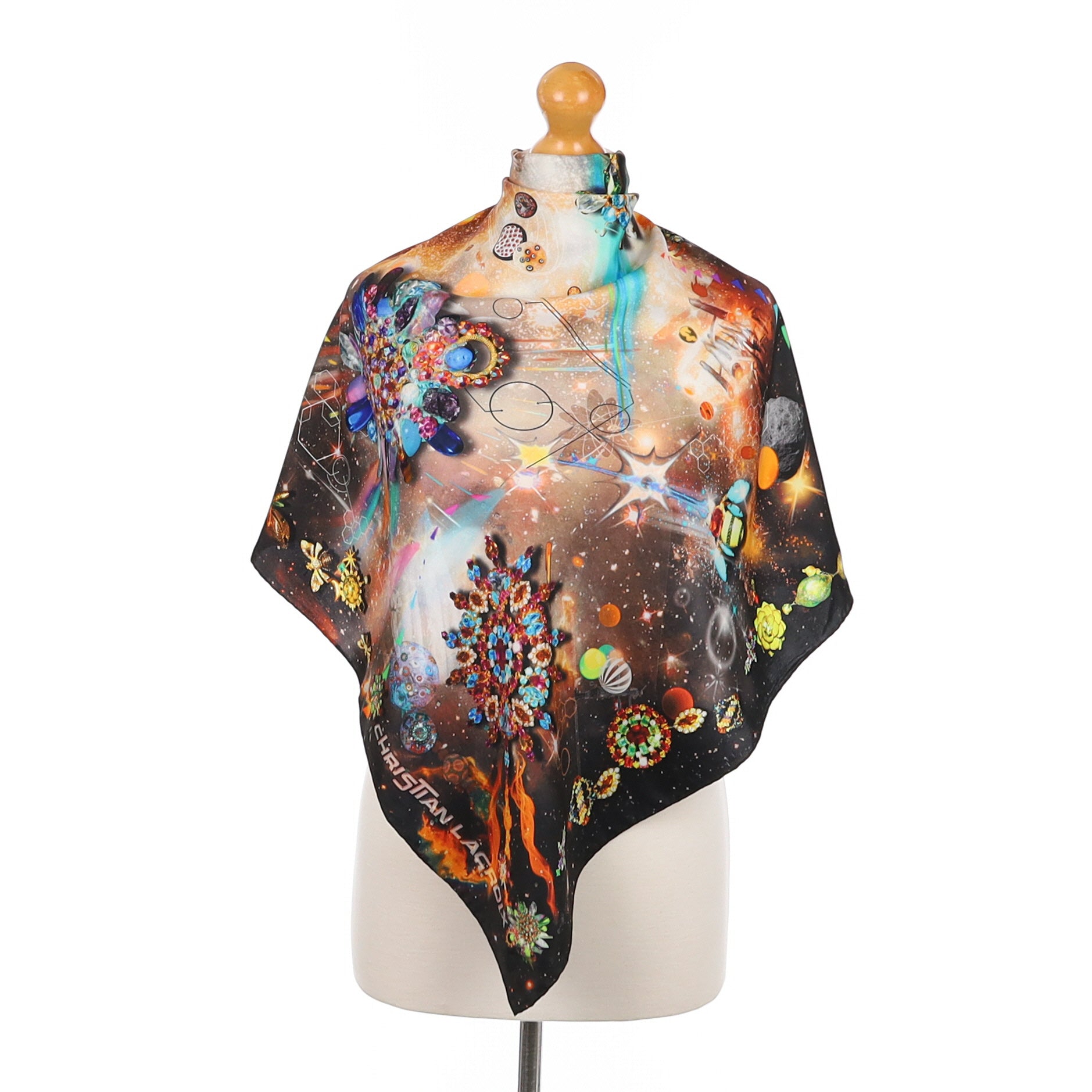 Christian Lacroix Abstract Designer Silk Scarf