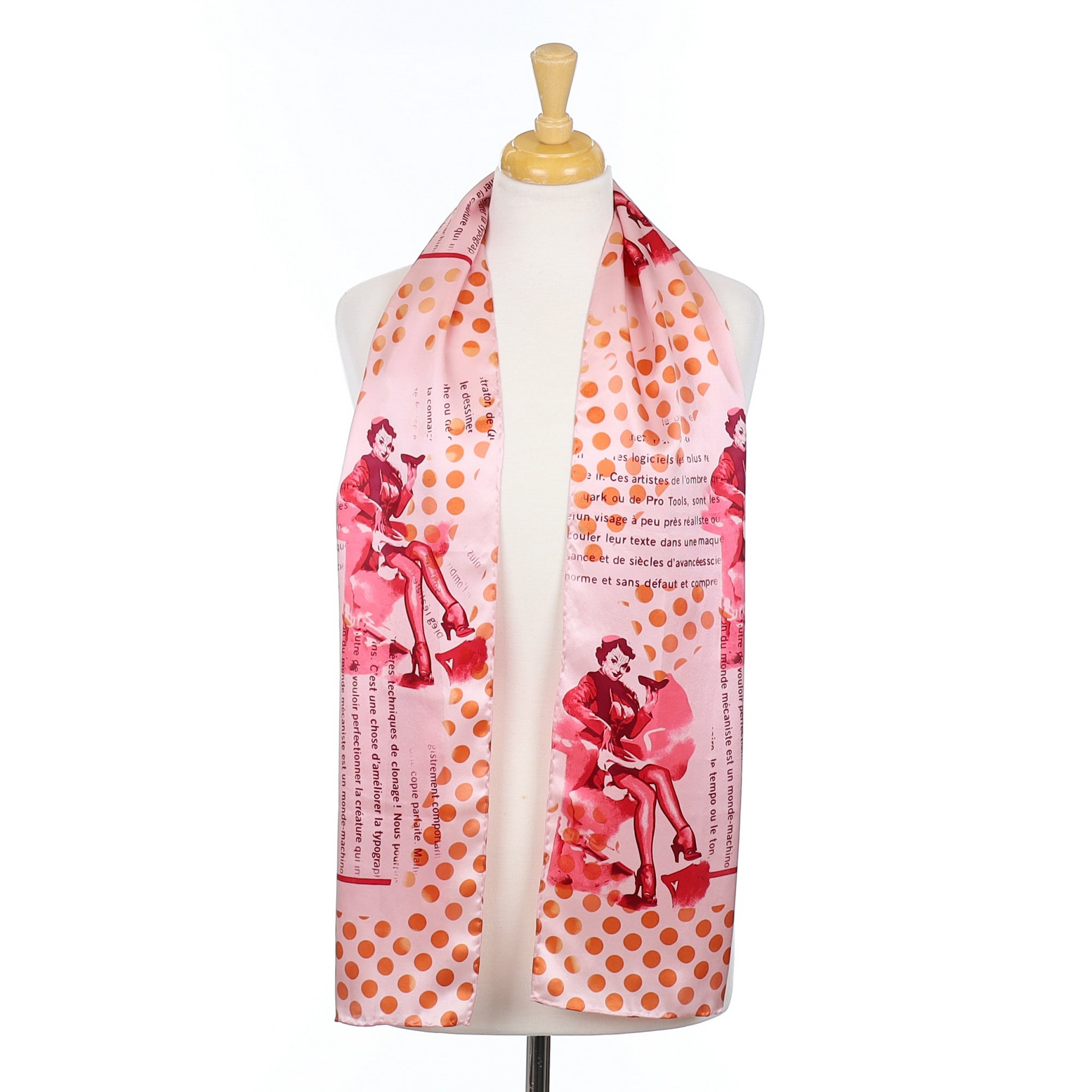 Brand New Jammers Laufgen Pink and Orange Silk Scarf