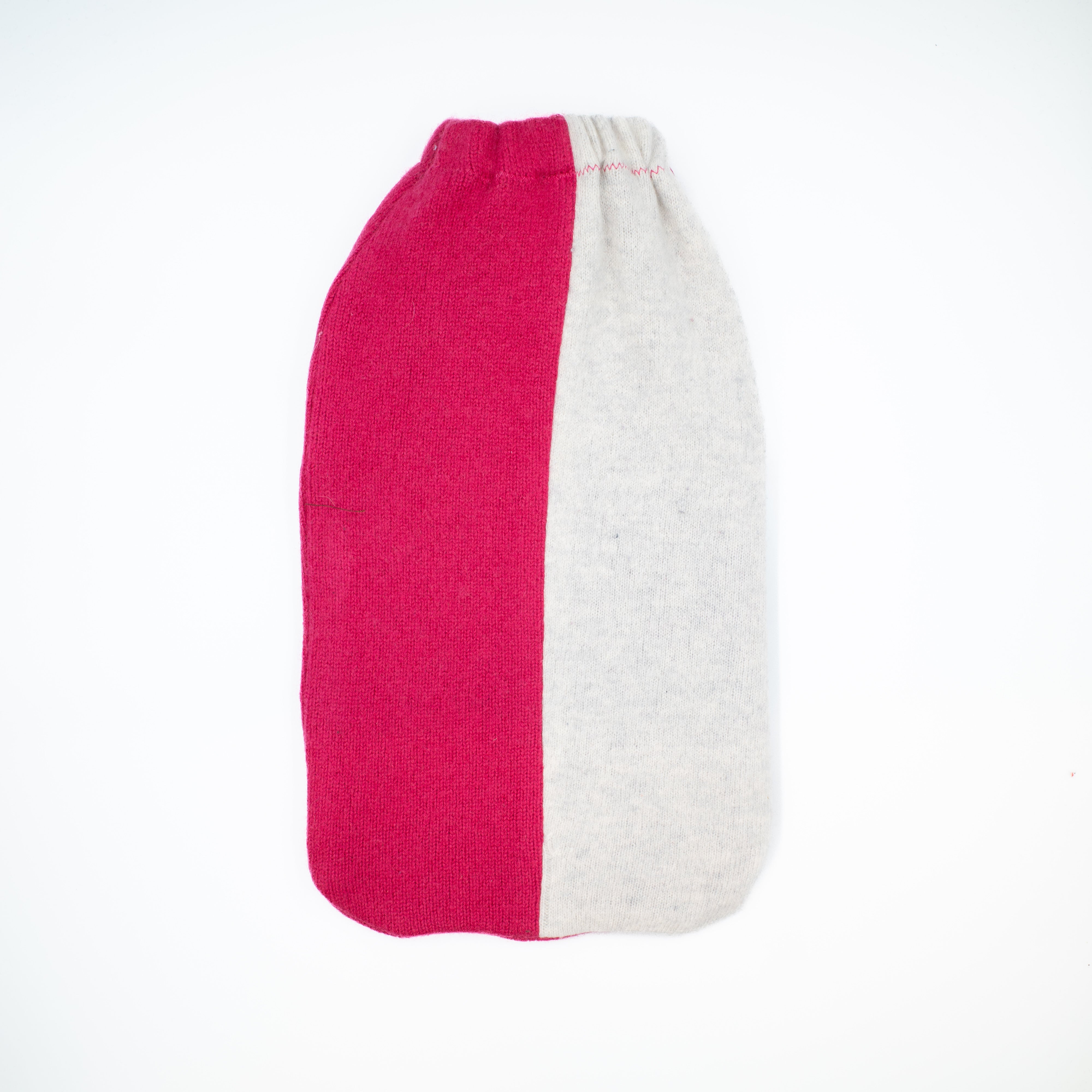 Hot Pink and Pale Grey Cashmere Large Hot Water Bottle